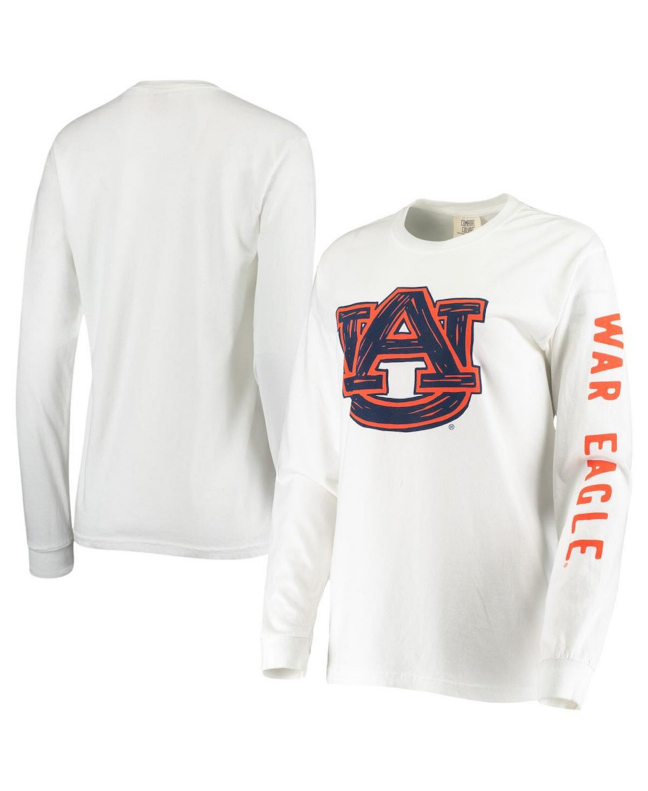 Женская белая футболка большого размера с длинным рукавом Auburn Tigers Drawn Logo Summit Sportswear
