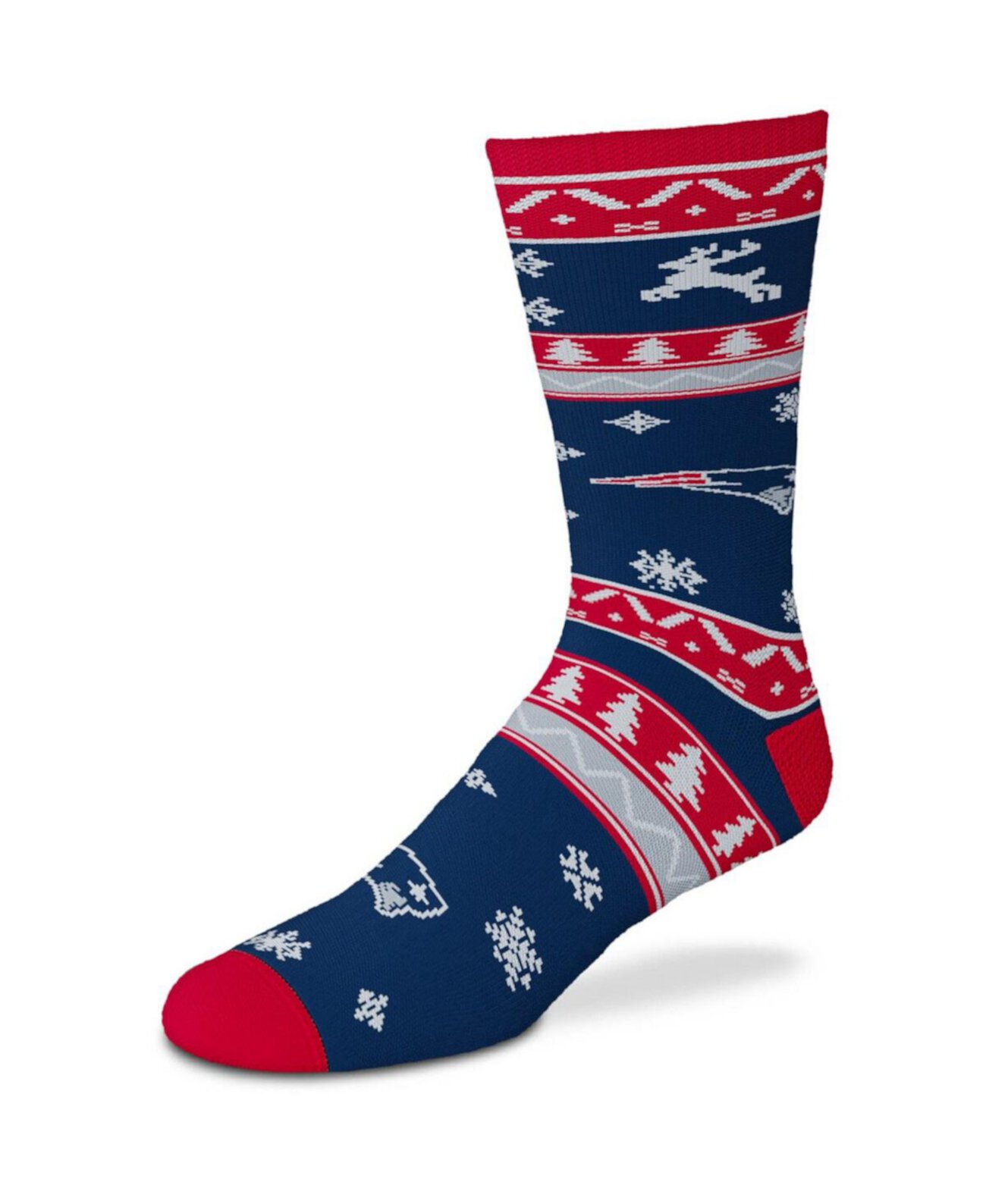Мужские и женские носки с круглым вырезом New England Patriots Holiday Pattern For Bare Feet