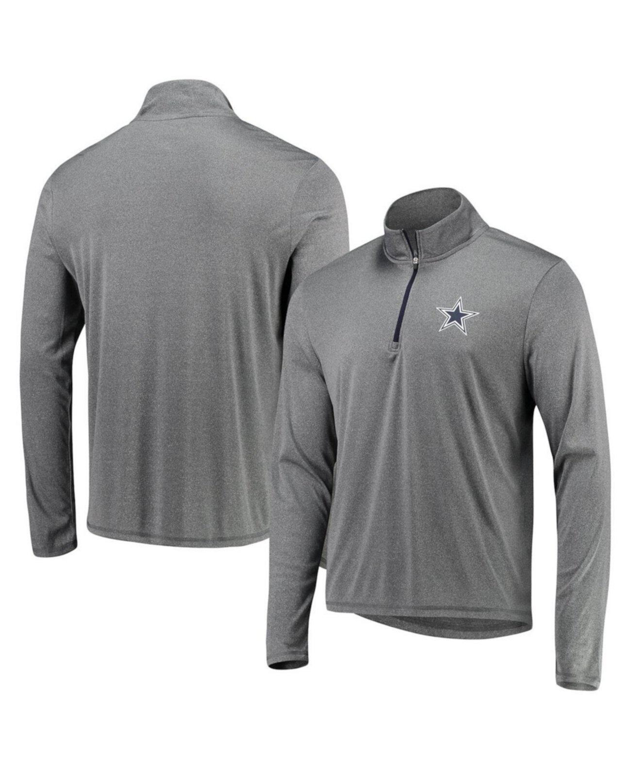 Мужская темно-серая пуловерная куртка Arnie с молнией 1/4 в меланжевом цвете Dallas Cowboys