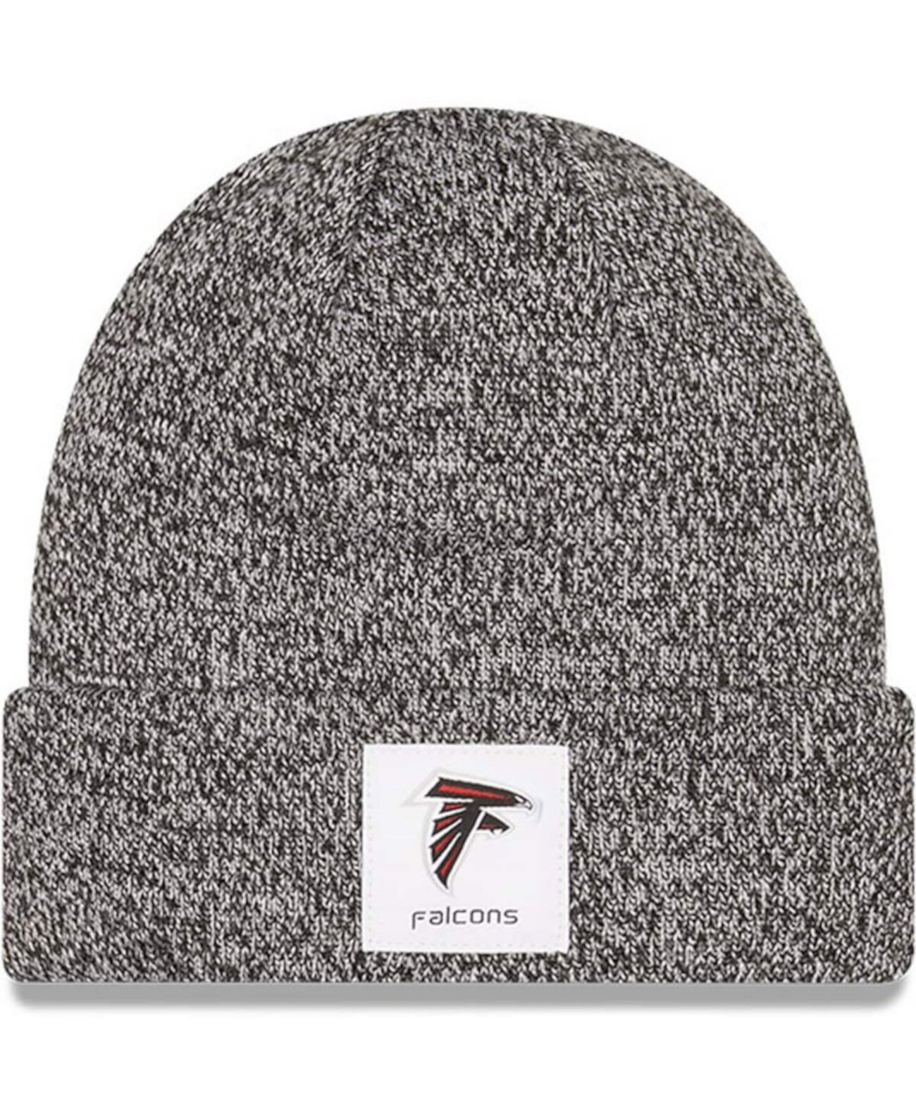 Мужская вязаная шапка Atlanta Falcons Hamilton черного цвета с мелким принтом и манжетами New Era