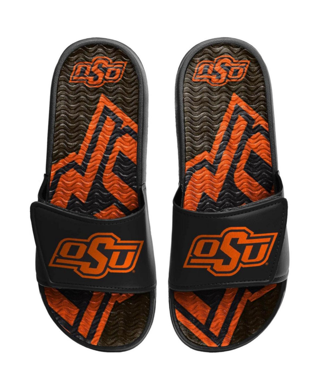 Мужские оранжевые сандалии с гелевыми шлепанцами Oklahoma State Cowboys Wordmark FOCO