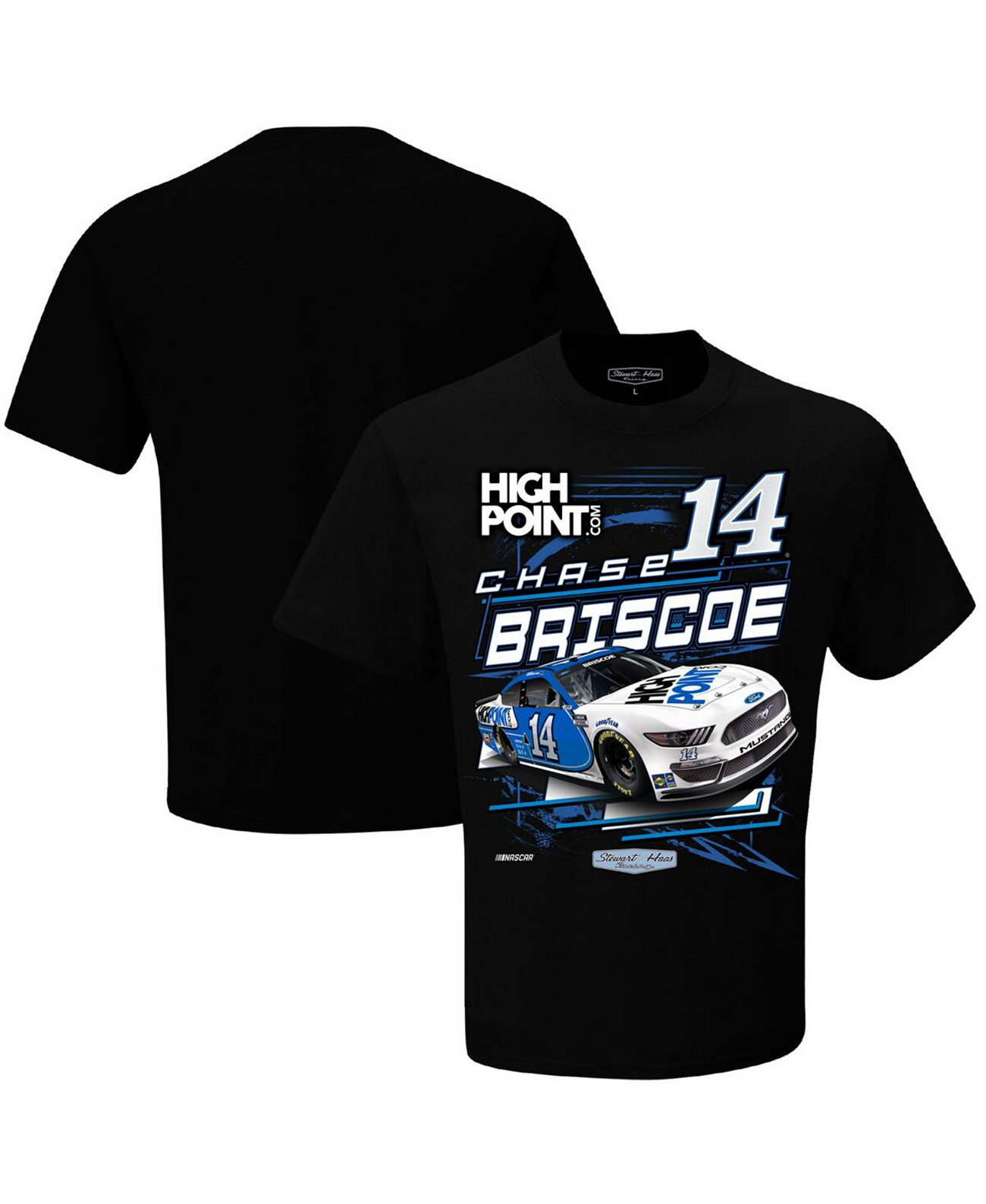 Мужская черная футболка Chase Briscoe Rush Truck Centers Slingshot Stewart-Haas Racing Team Collection