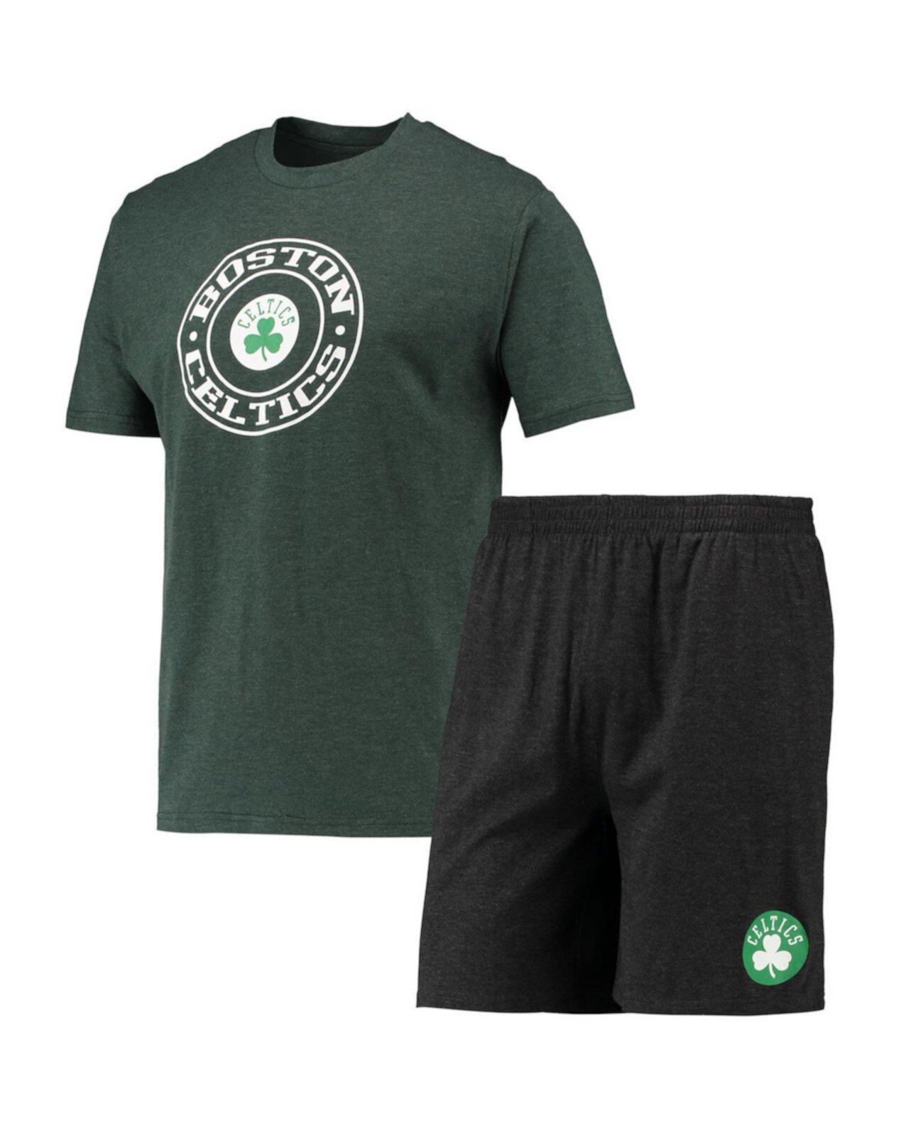 Мужская черная, зеленая футболка Kelly Boston Celtics и шорты для сна Concepts Sport