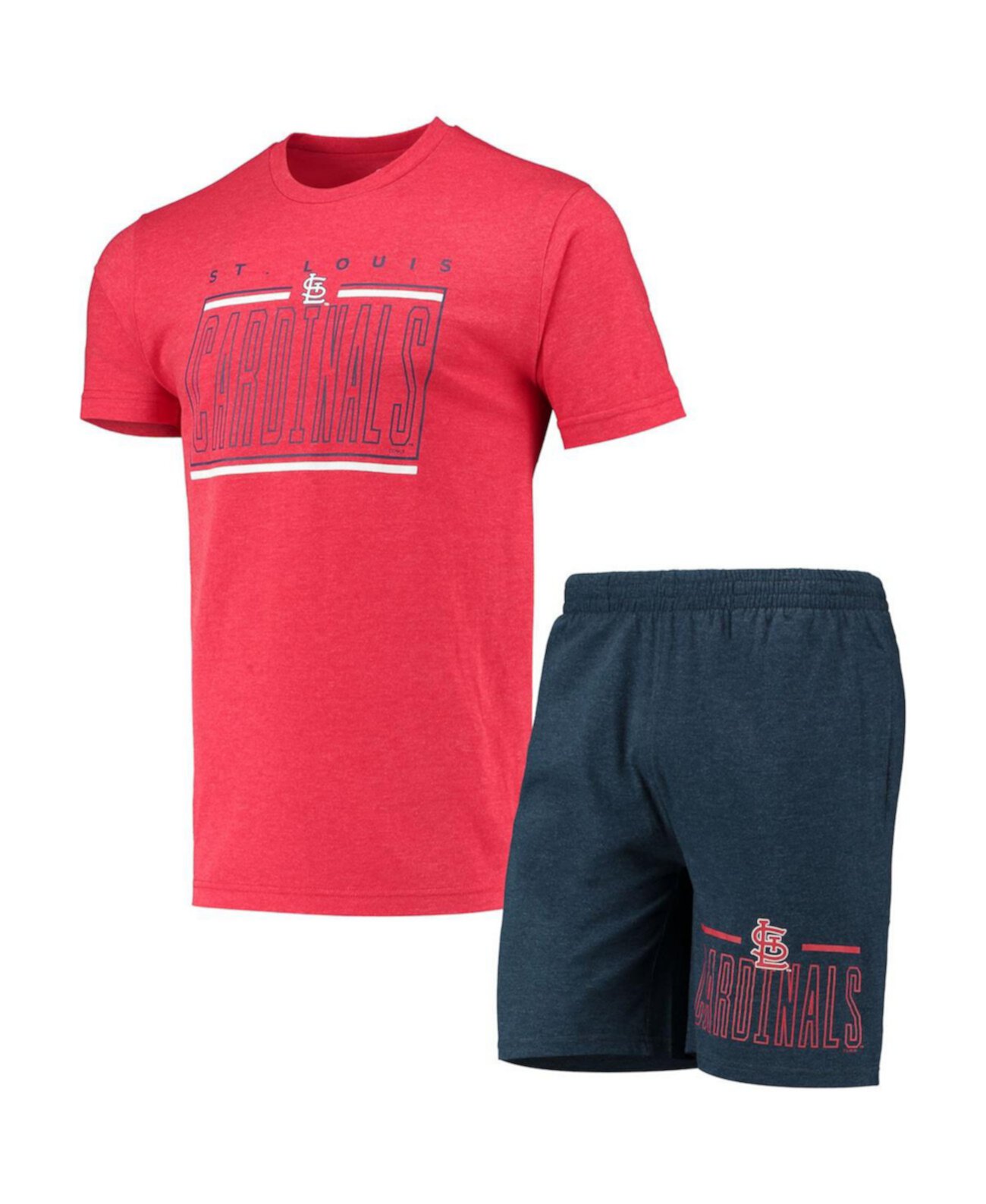 Мужская темно-синяя, красная футболка St. Louis Cardinals Meter и шорты Sleep Set Concepts Sport