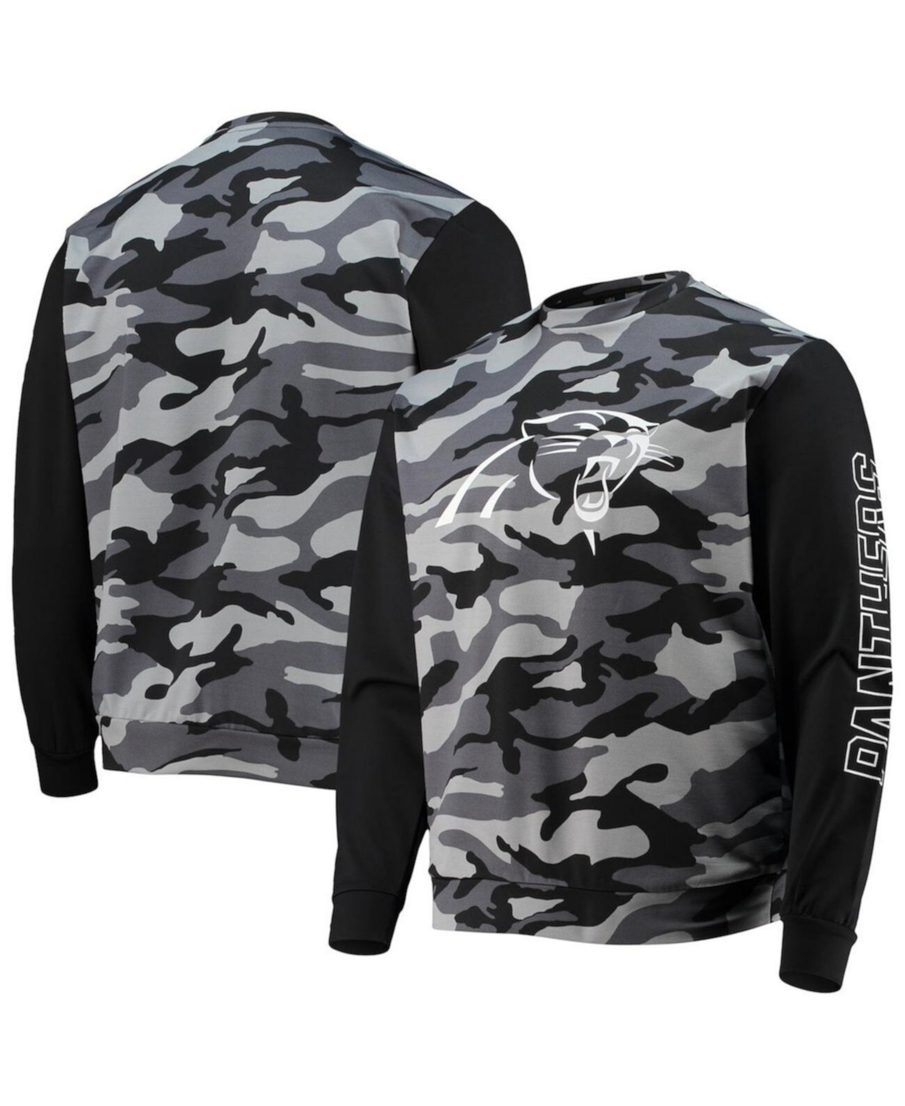 Мужская Джерси FOCO Carolina Panthers Camo Черная с длинным рукавом FOCO