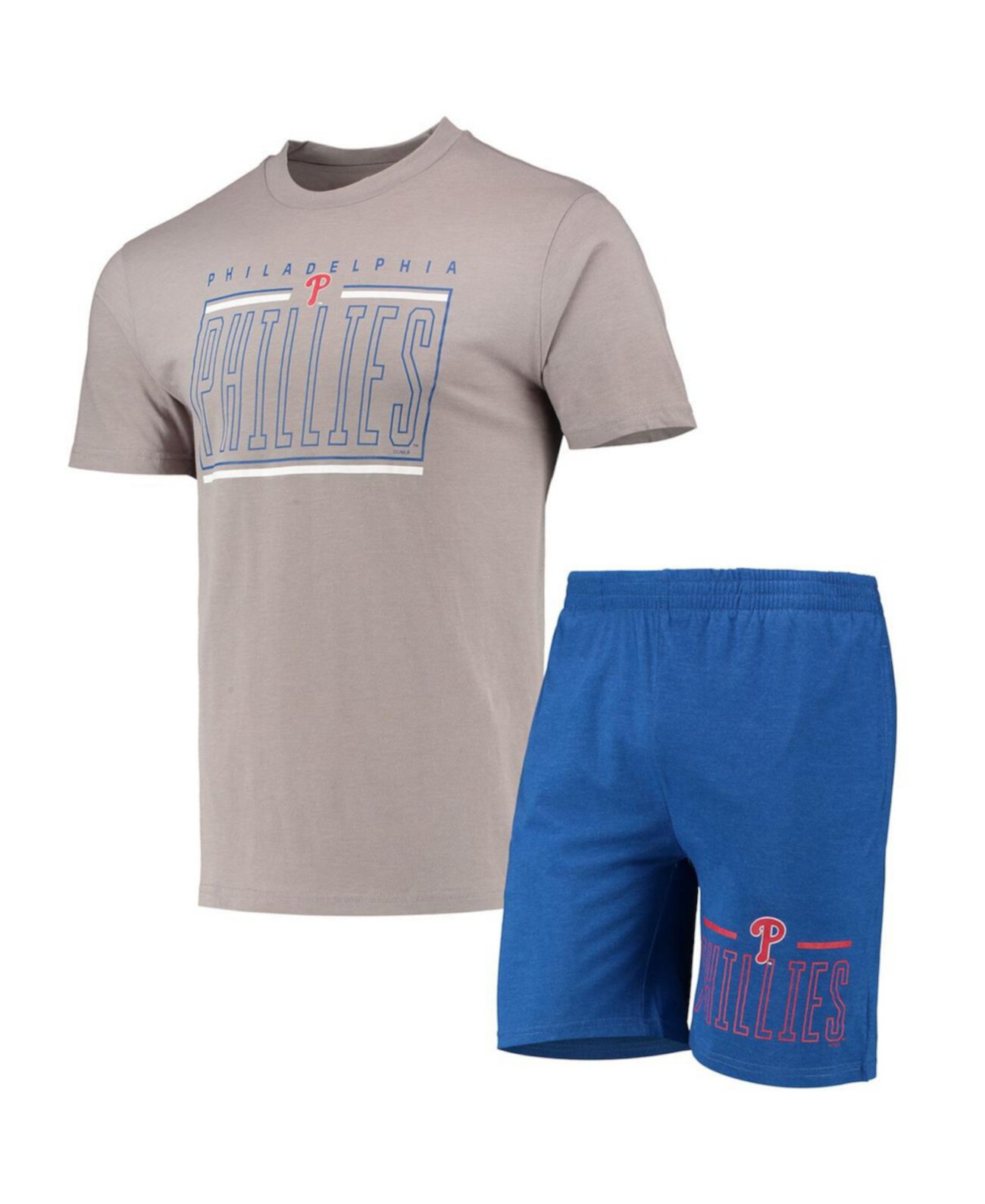 Мужской королевский, серый комплект из футболки и шорт Philadelphia Phillies Meter Sleep Set Concepts Sport