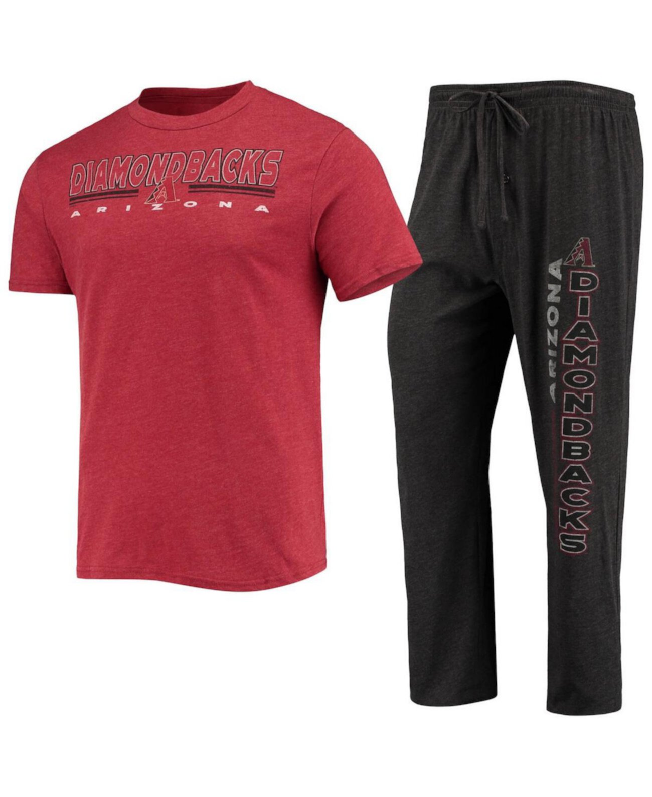 Мужская черная и красная футболка Arizona Diamondbacks Meter и брюки для сна Concepts Sport