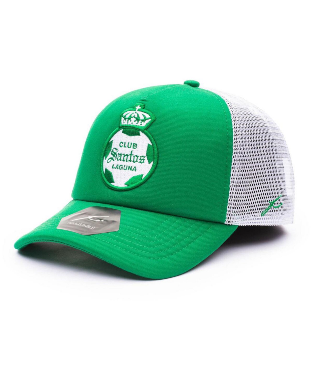 Мужская зеленая регулируемая кепка Santos Laguna Fog Trucker Fan Ink