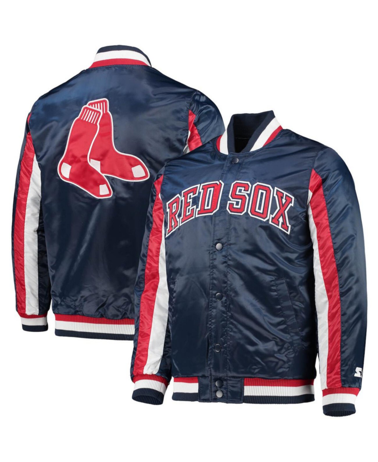 Мужская темно-синяя куртка Boston Red Sox The Ace Satin Full-Snap Starter