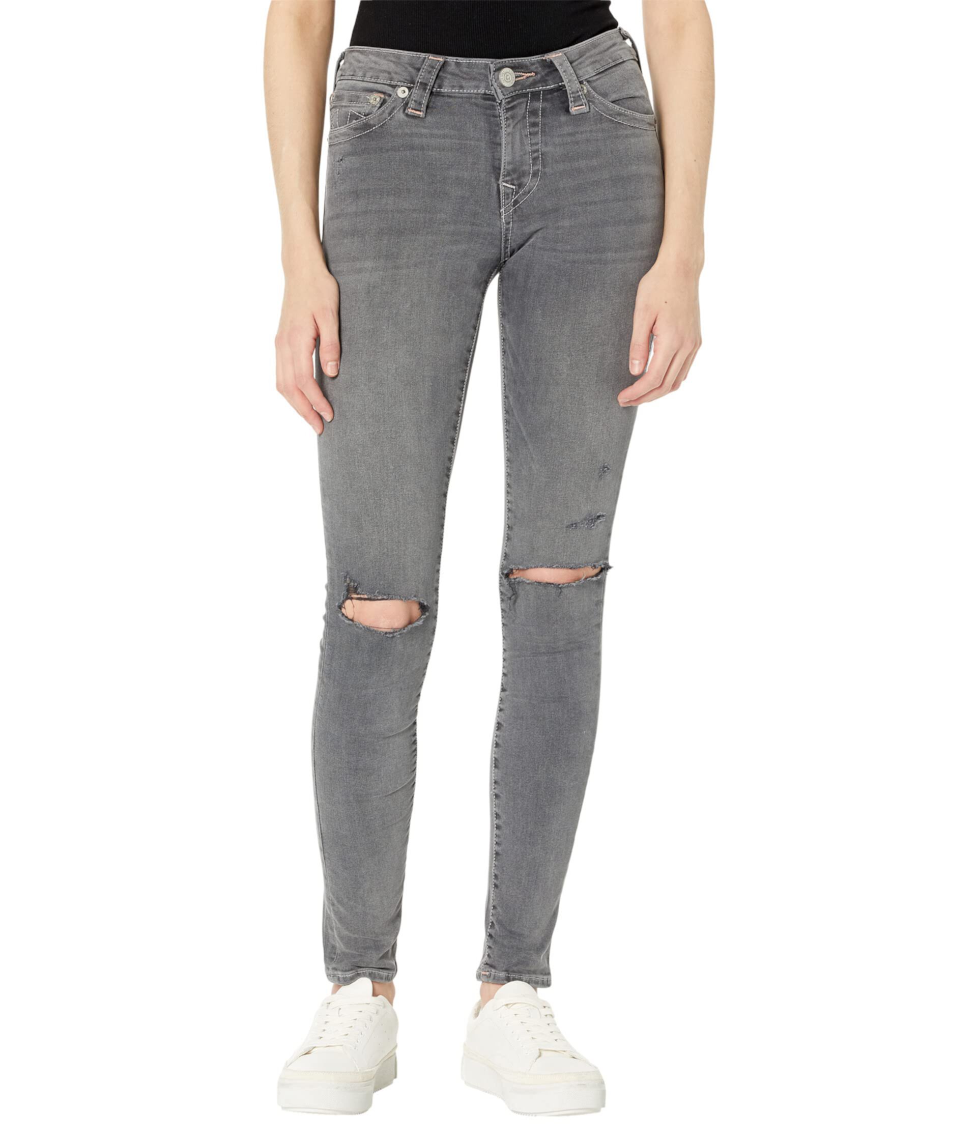 Женские Джинсы skinny True Religion Stella Mid-Rise Skinny в Harmonic Destroy True Religion