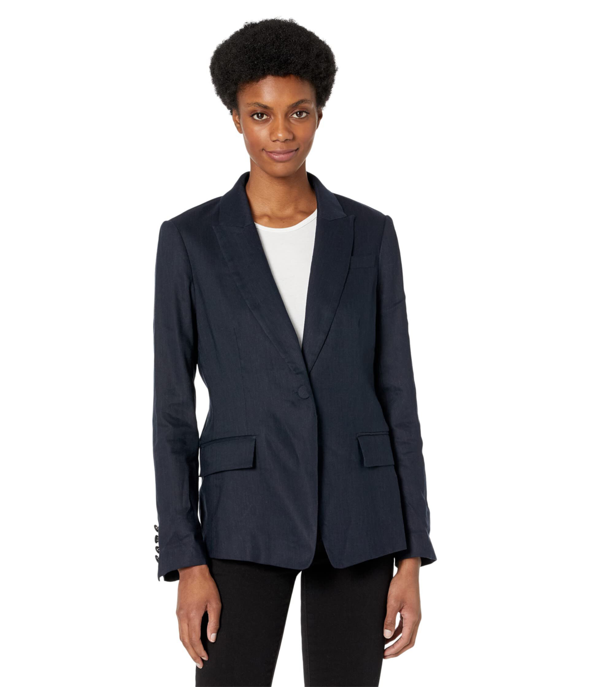 Avery Stretch Linen Blazer Milly