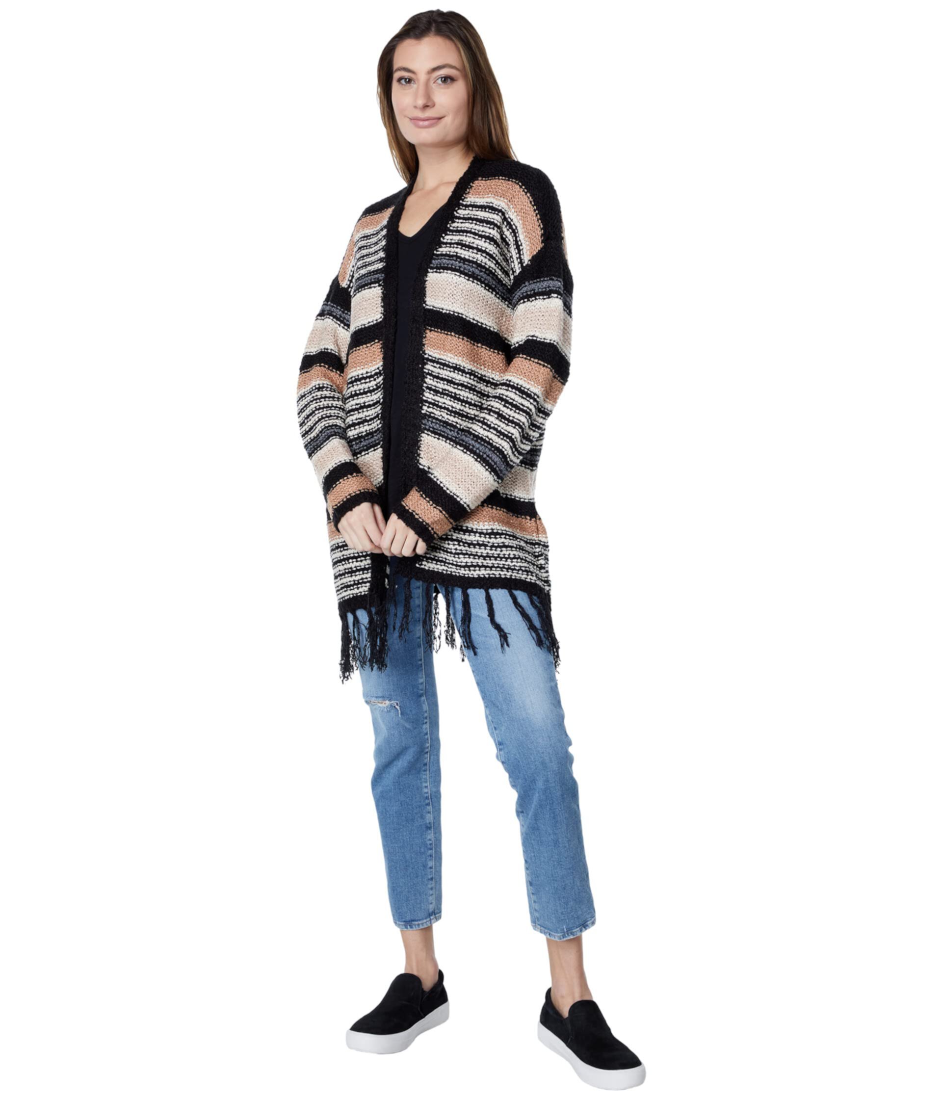 Женский Кардиган SALTWATER LUXE Ember Stripe Open Front Sweater SALTWATER LUXE