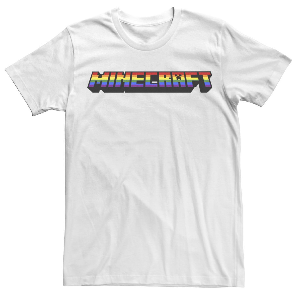 Мужская футболка с логотипом Minecraft Rainbow Pixelated Licensed Character