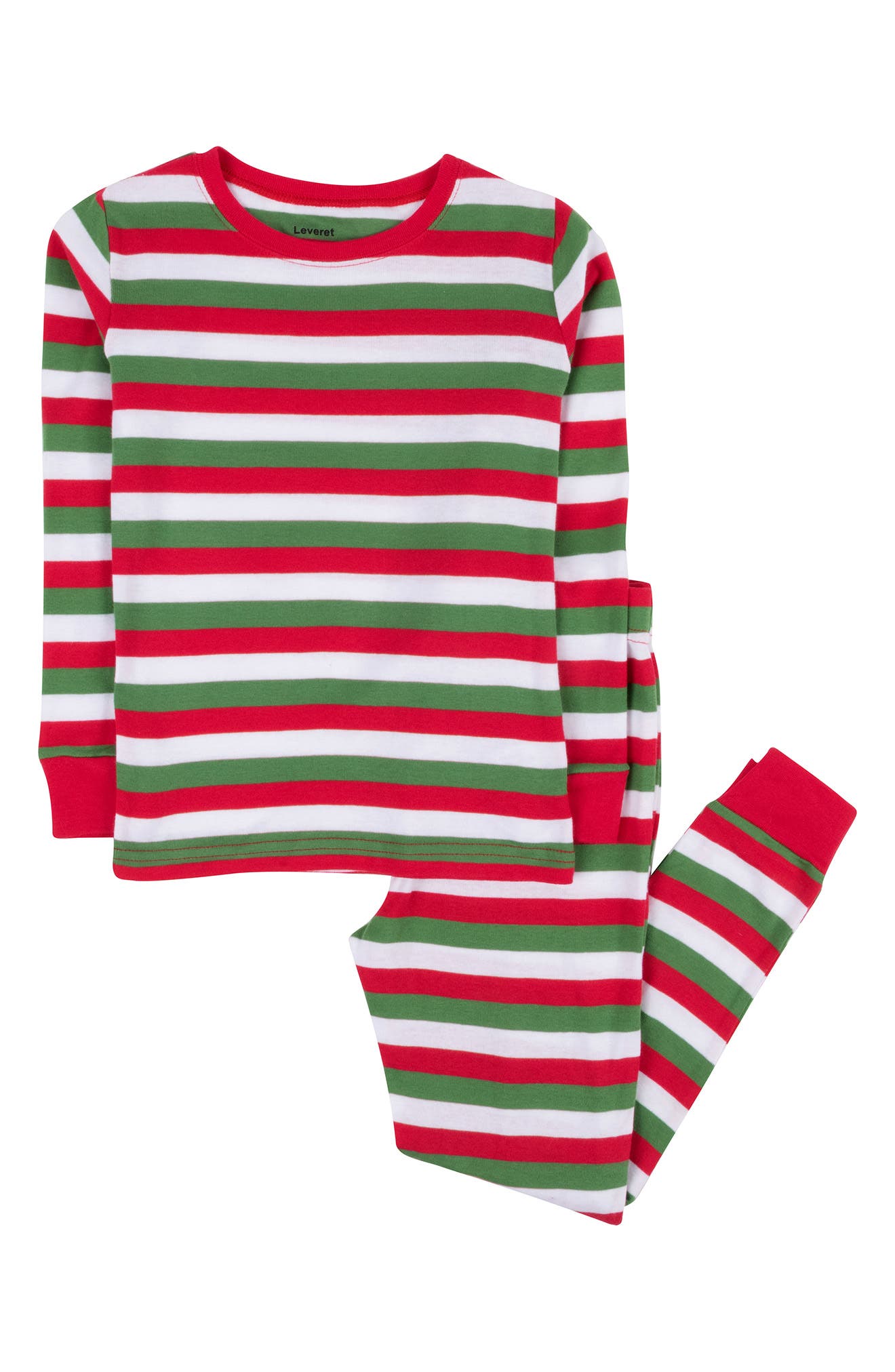 Хлопковая пижама из двух предметов в полоску Leveret