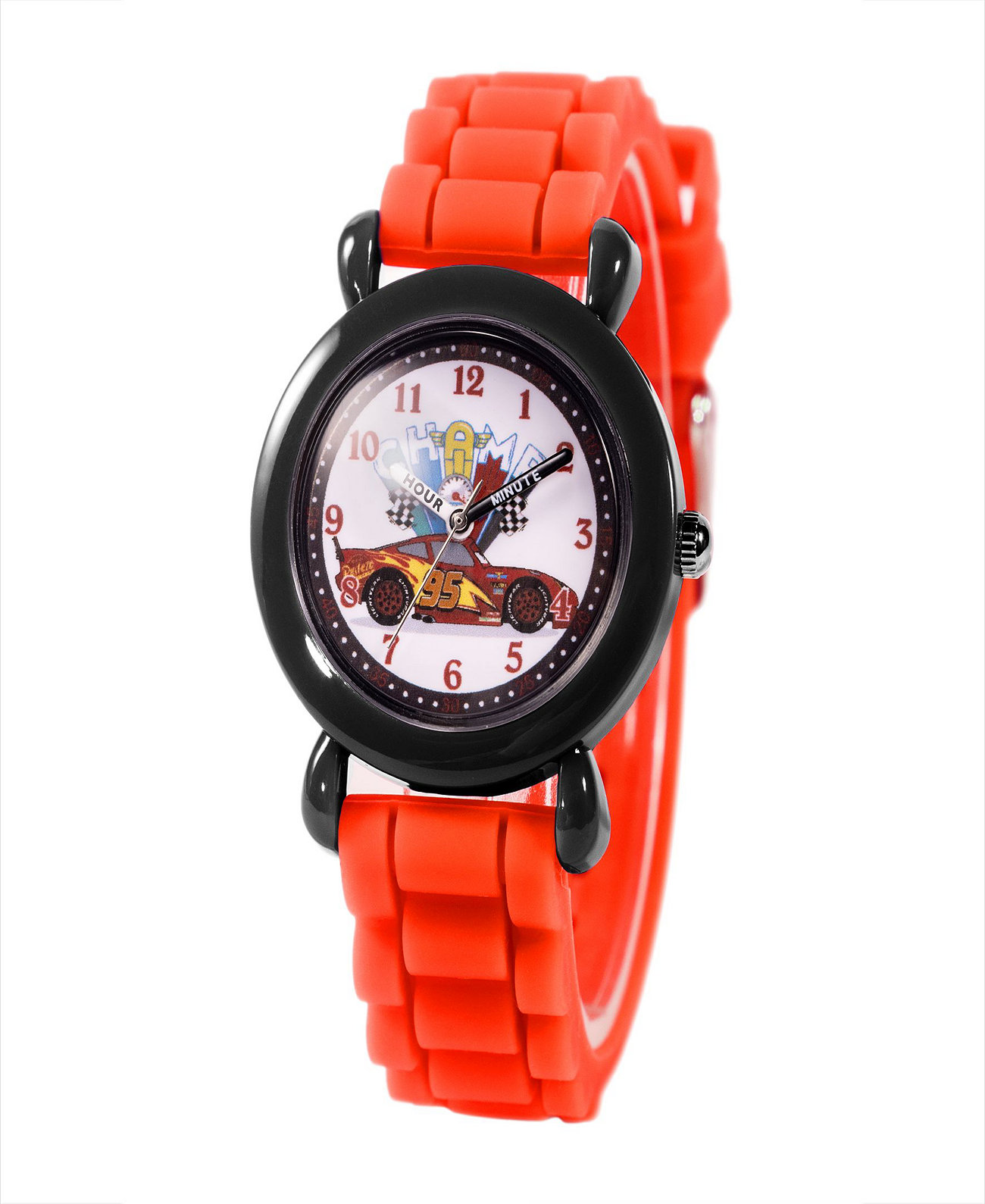 Часы Disney Cars 3 для мальчиков с пластиковым красным силиконовым ремешком, 32 мм Ewatchfactory