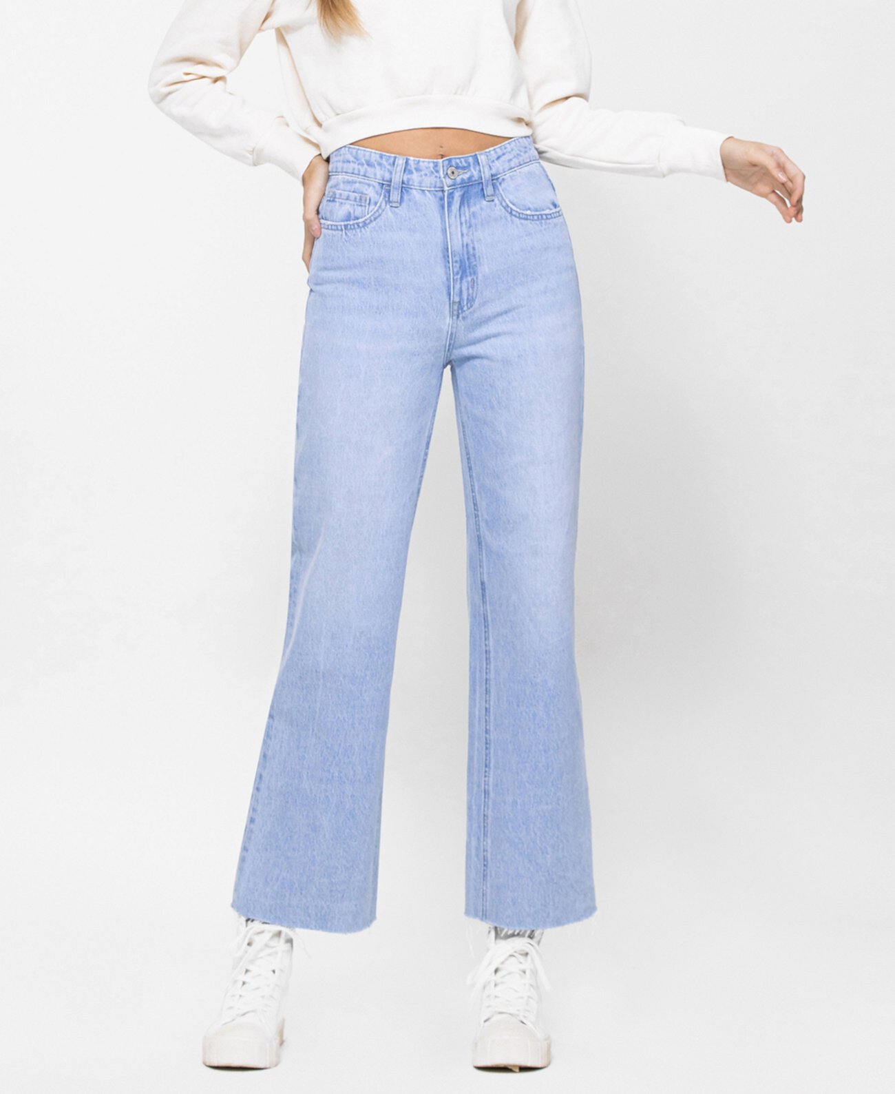 Женские прямые джинсы с высокой посадкой до щиколотки в стиле 90-х годов VERVET