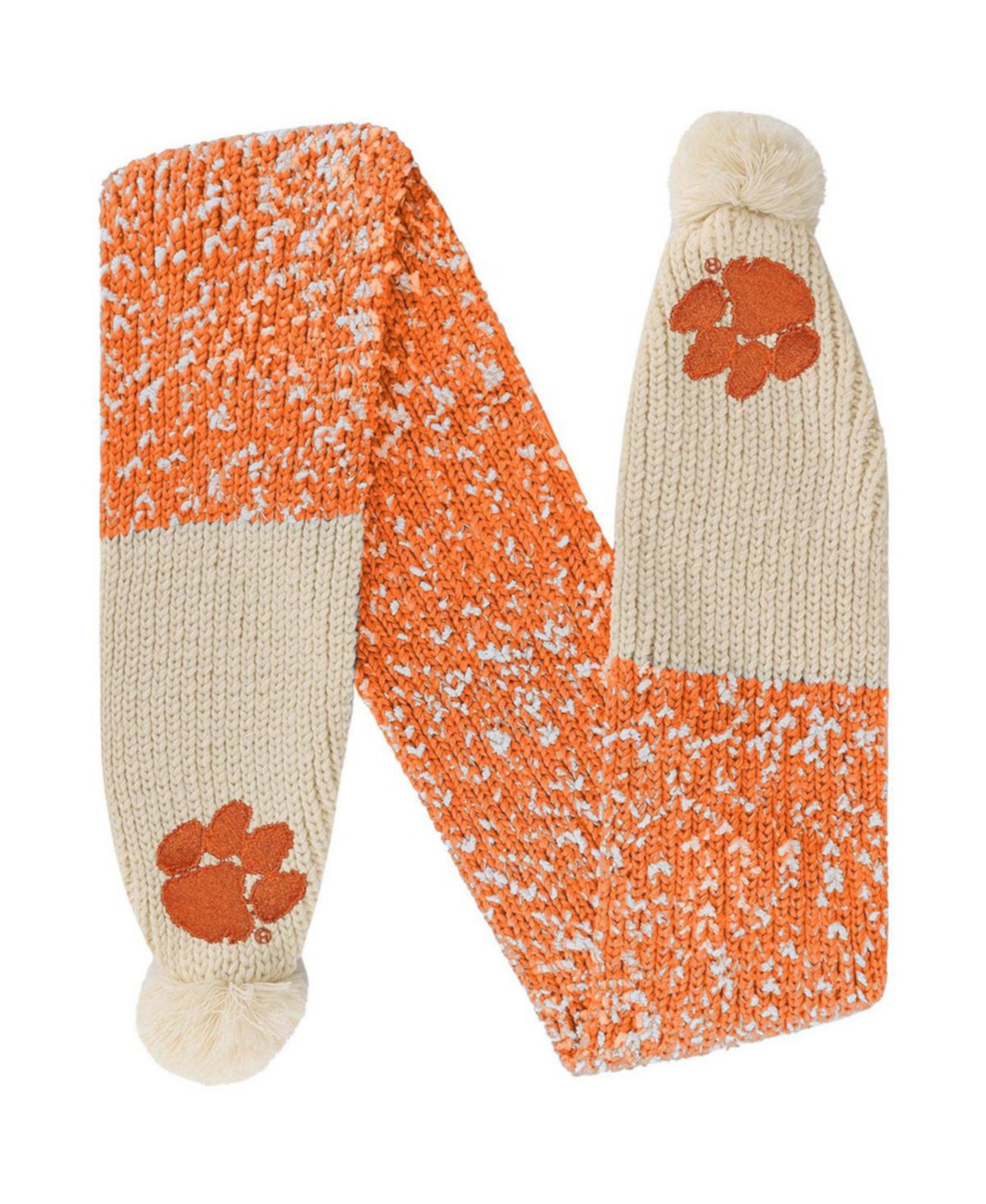 Длинный шарф FOCO Women's Clemson Tigers Confetti с помпоном FOCO