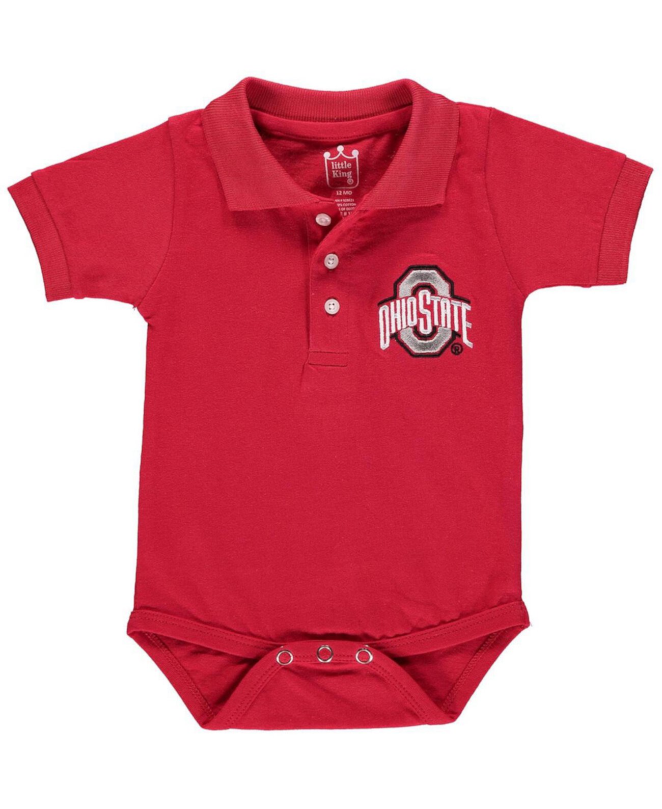 Боди поло Scarlet Ohio State Buckeyes для мальчиков и девочек для младенцев Little King Apparel