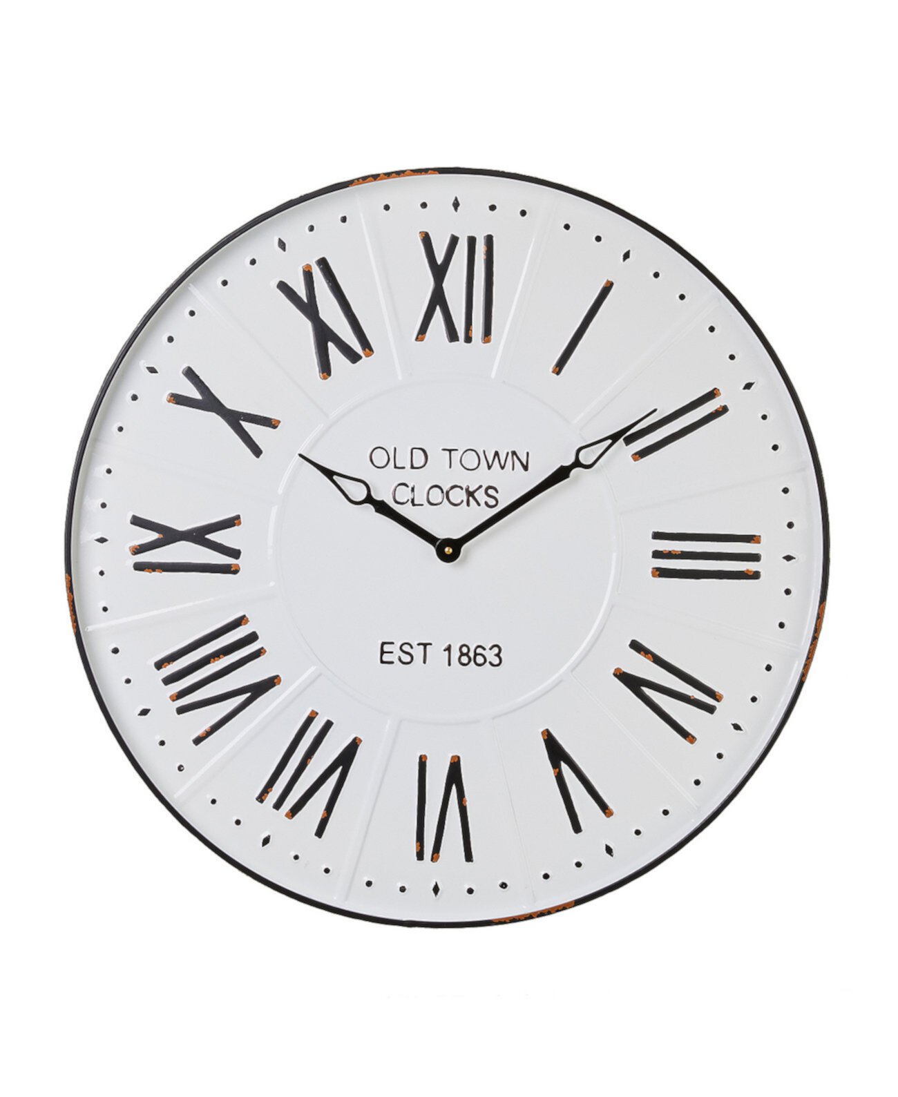 28-дюймовые настенные часы с металлической эмалью для фермерского дома Glitzhome