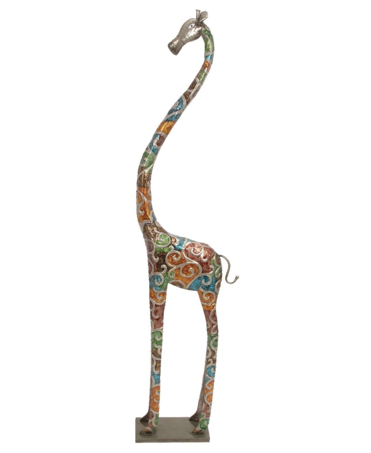 Эклектичная металлическая скульптура жирафа, 73 x 17 дюймов Rosemary Lane