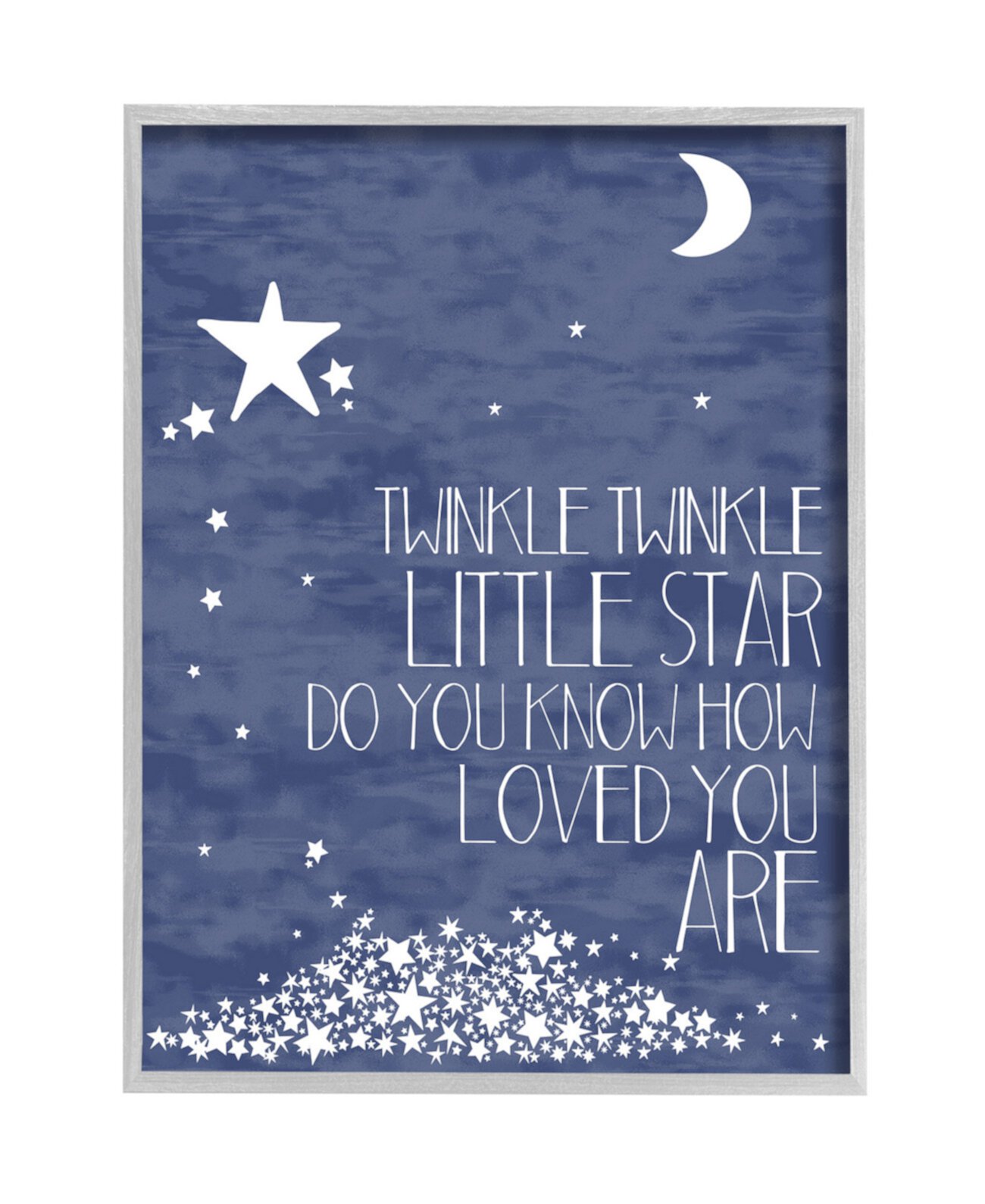 Industries Navy Textural Twinkle Typography Grey Farmhouse Rustic Framed Giclee Texturized Art, 24 x 30 дюймов Stupell Industries