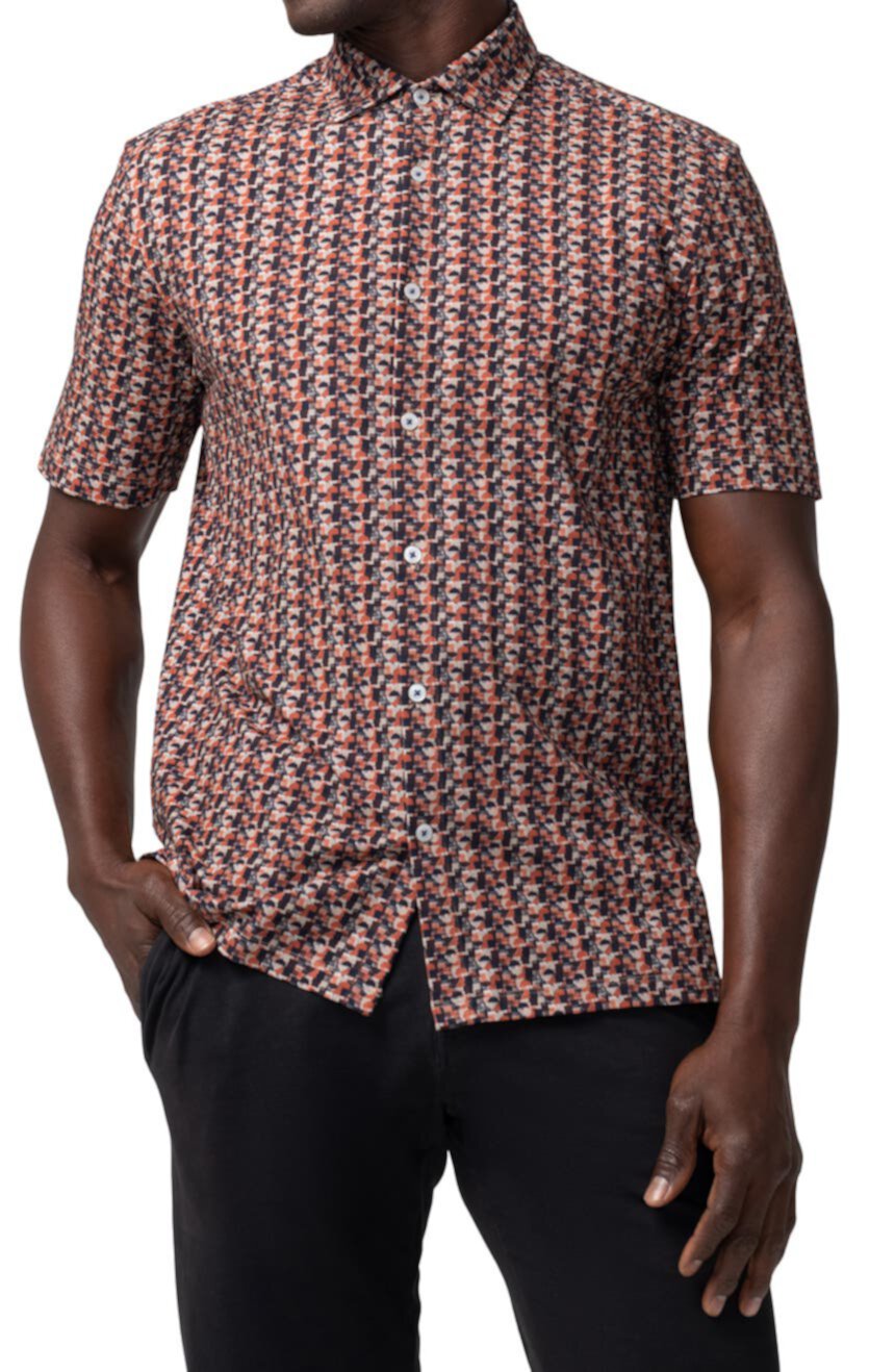 Эластичная рубашка On Point с цветочным принтом и короткими рукавами на пуговицах Good Man Brand