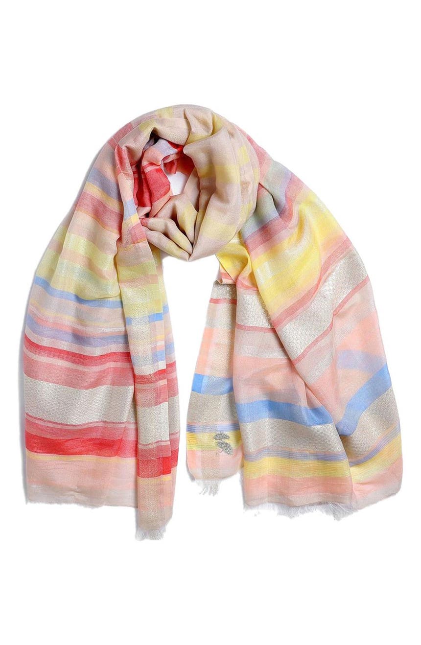 Плетеный шарф с принтом в несколько полосок Vismaya