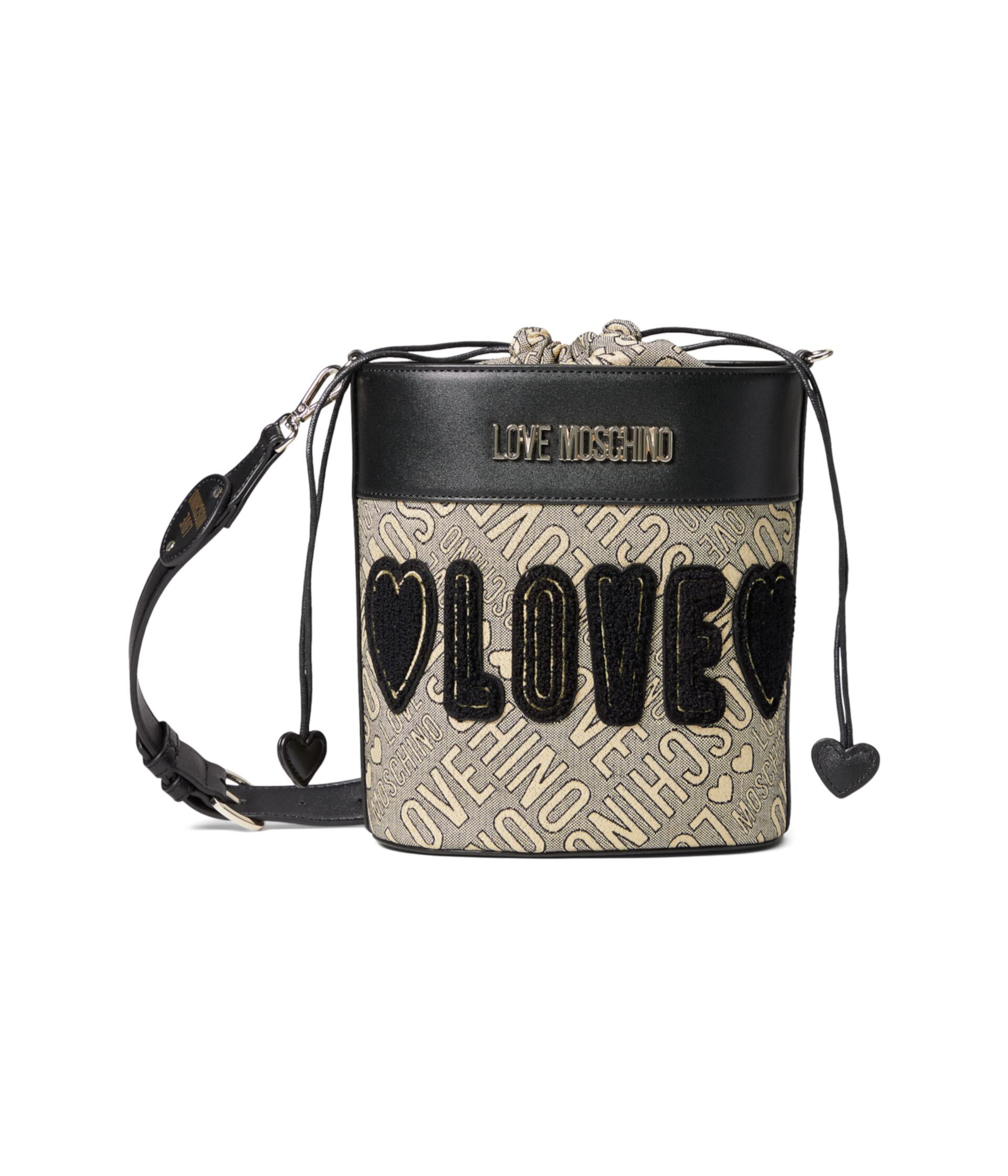Жаккардовая сумка-мешок Borsa LOVE Moschino