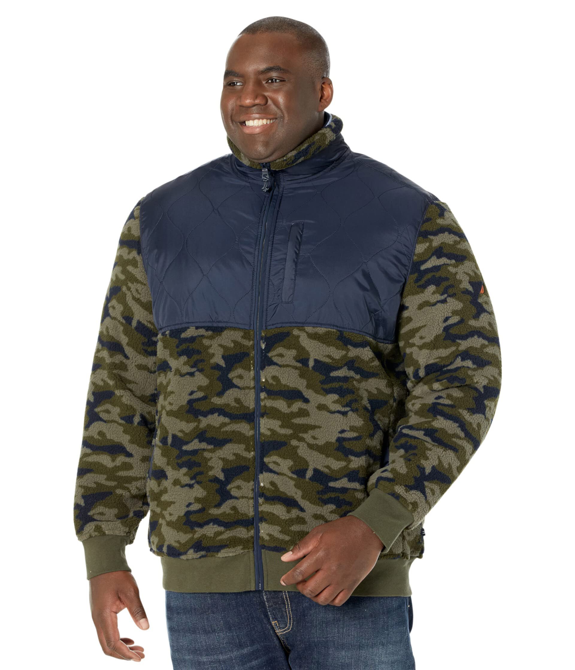 Мужская Повседневная куртка Nautica Big & Tall Quilted Camouflage Sherpa Fleece Nautica