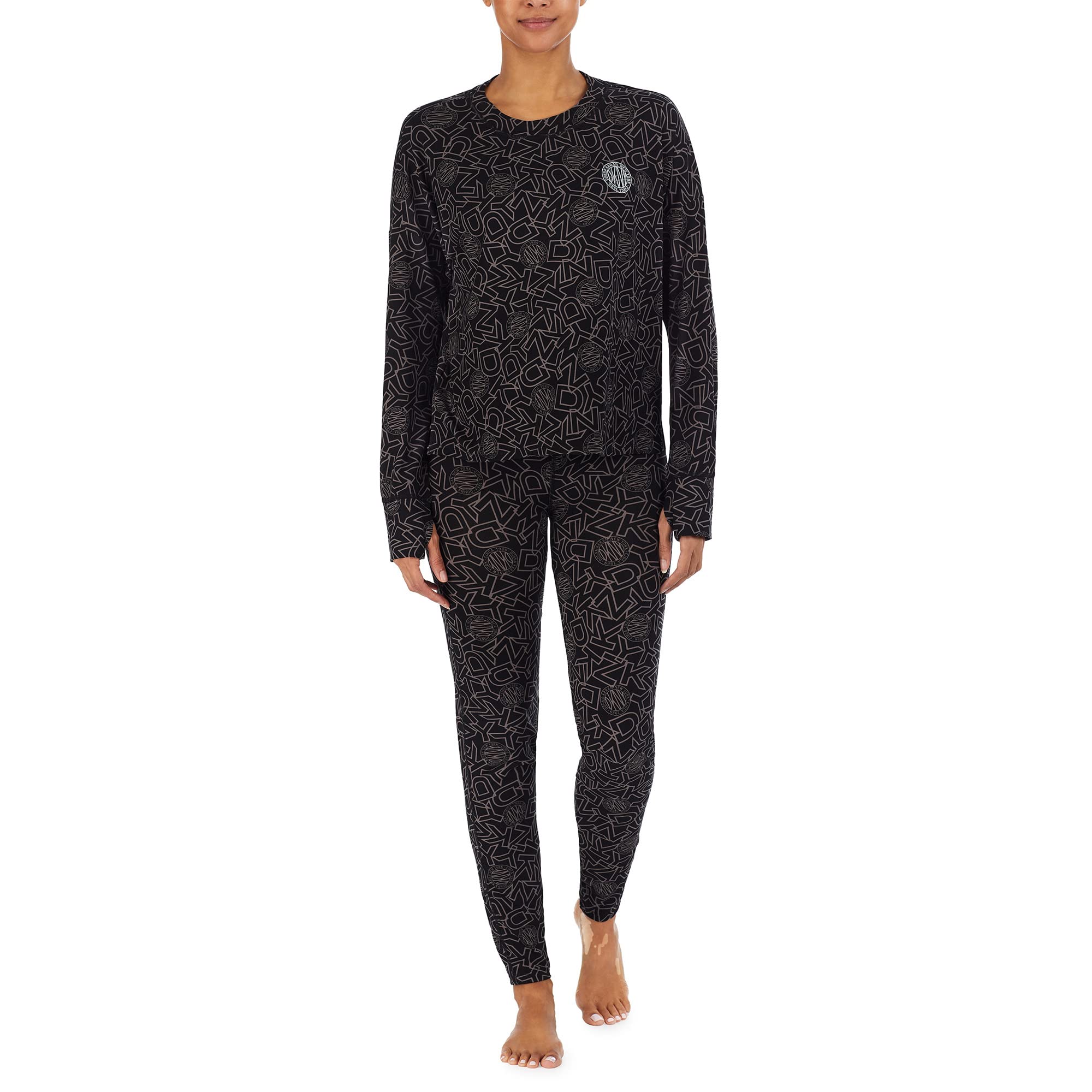 Long Sleeve Top Leggings Sleep Set DKNY