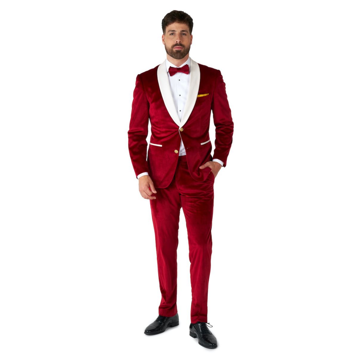 Мужские костюмы OppoSuits Modern-Fit Velvet Vibes Стильный новогодний костюм Санта-Клауса OppoSuits