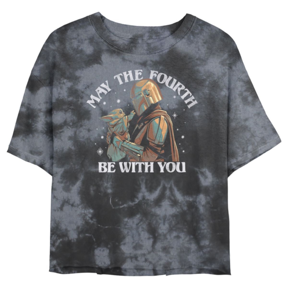 Звездные войны для юниоров &#34;Да пребудет с тобой четвертый&#34; Укороченная футболка Stamp Wash Star Wars