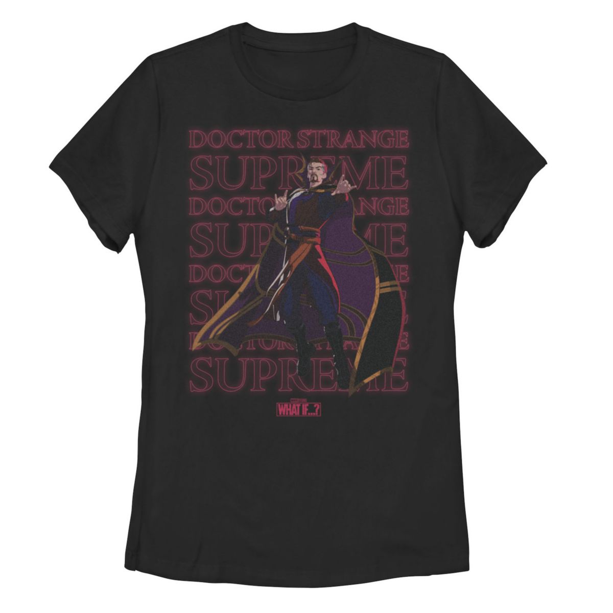 Футболка Juniors 'Marvel What If Doctor Strange Supreme Text Stack Graphic Marvel