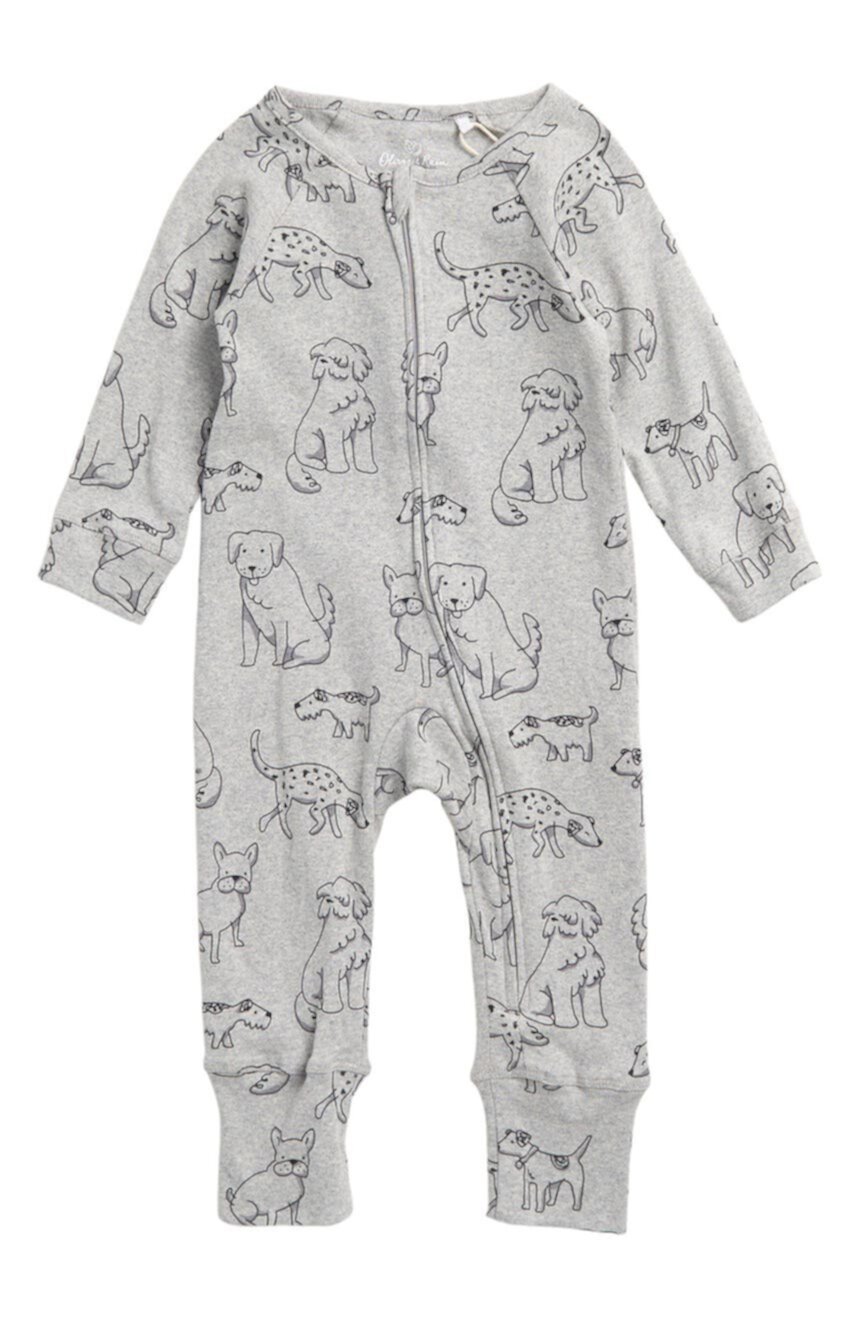 Heather Gray Dog Printed Unionsuit Oliver and Rain