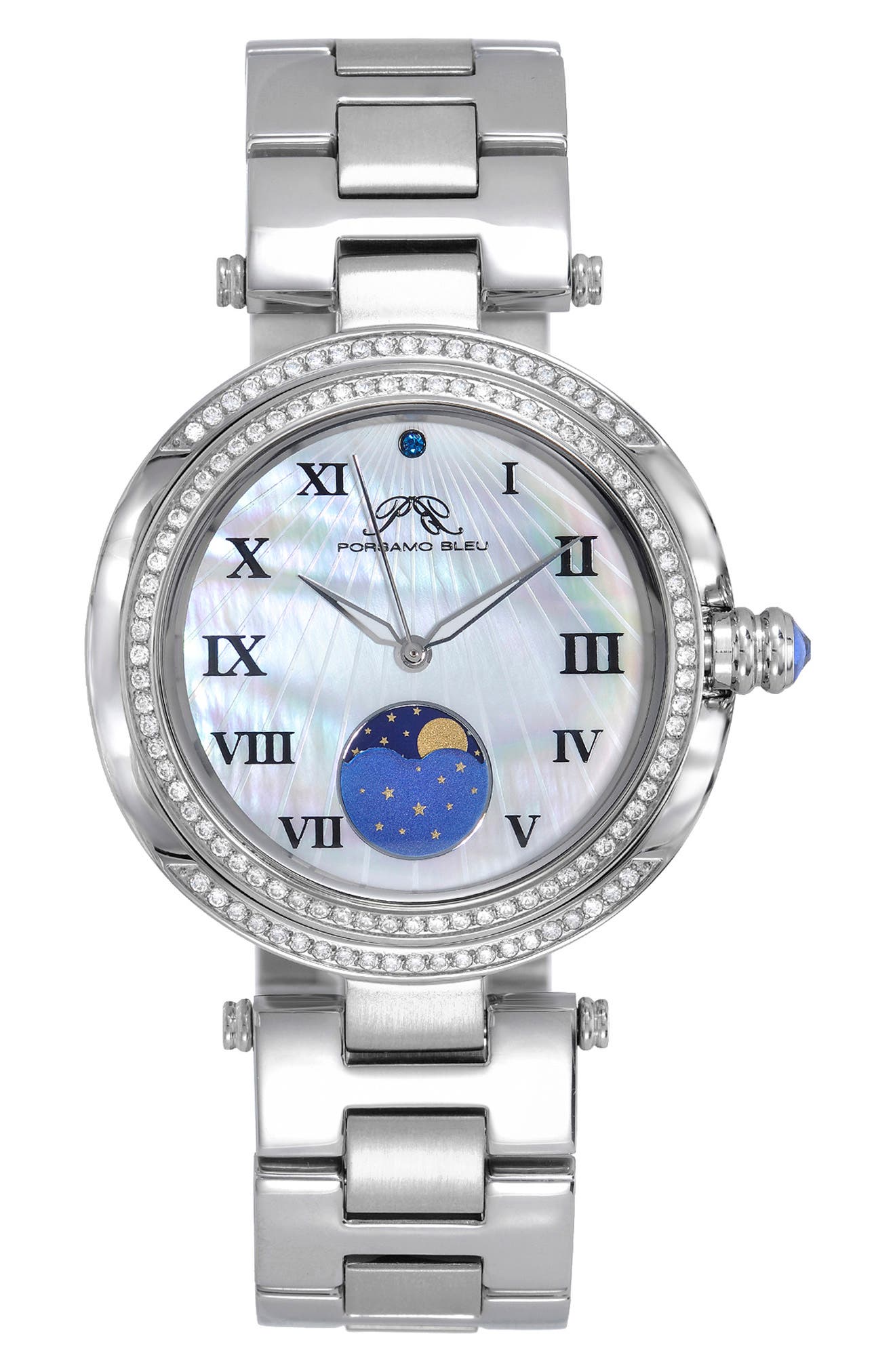 Часы-браслет из нержавеющей стали South Sea Crystal Moon, 40 мм Porsamo Bleu