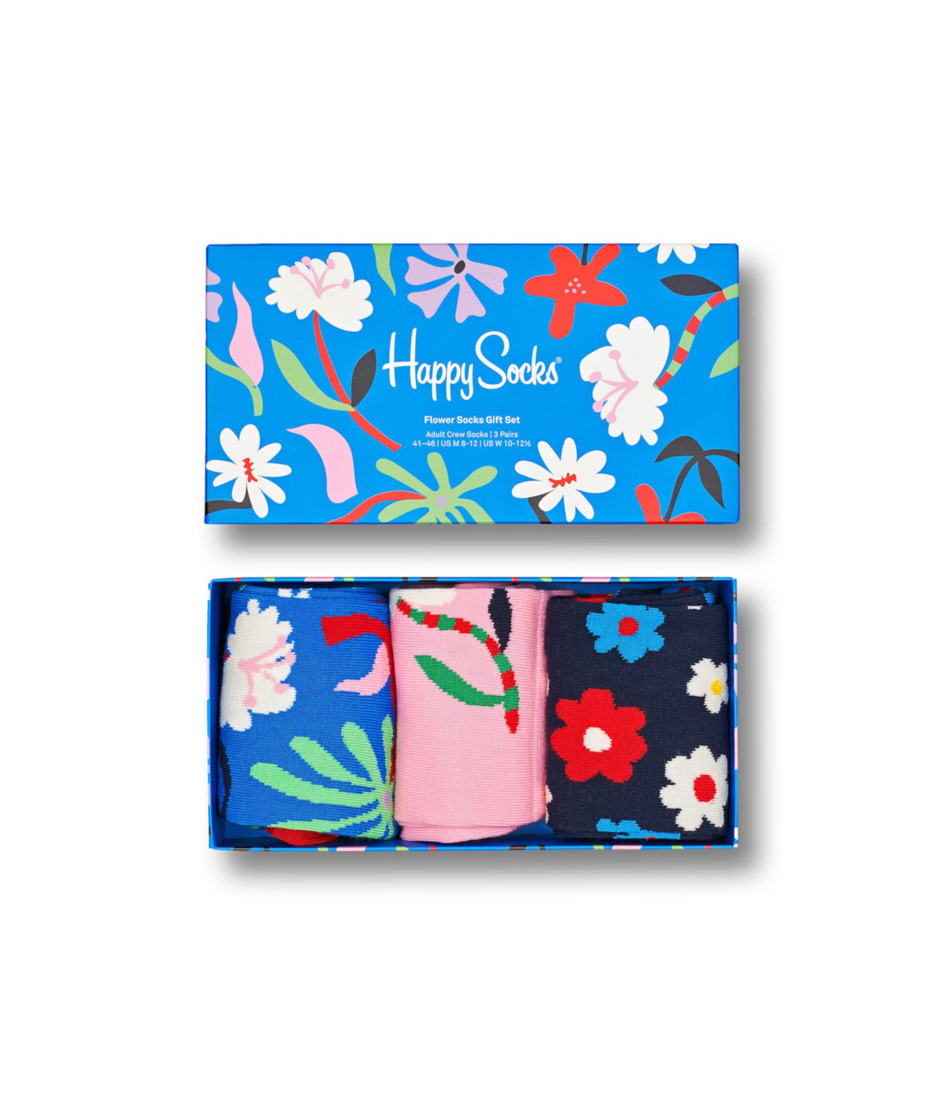Подарочная коробка Flower Edition, 3 шт. в упаковке Happy Socks
