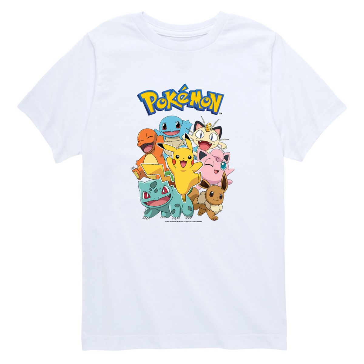 Футболка с изображением группы персонажей Pokemon для мальчиков 8-20 лет Pokemon