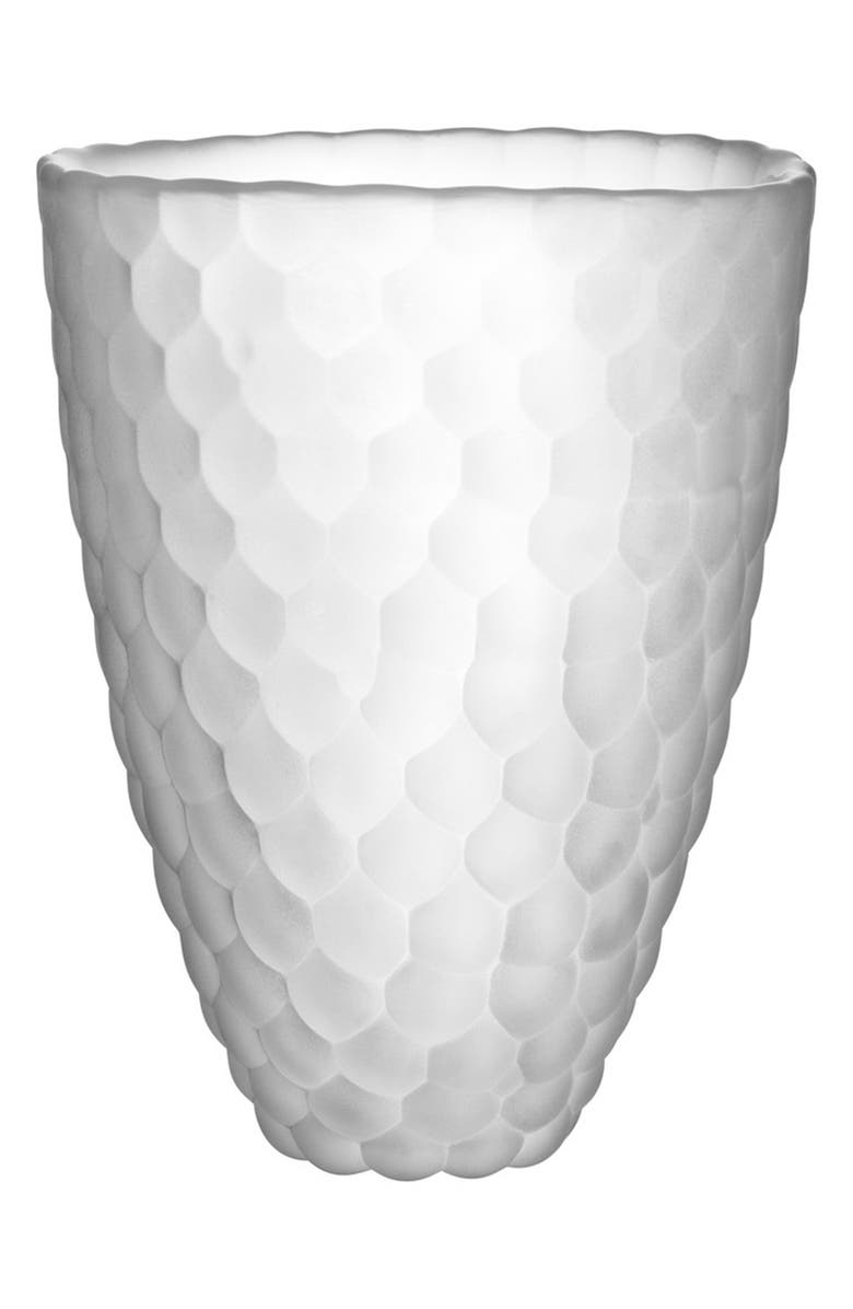 Большая ваза с морозной малиной Orrefors