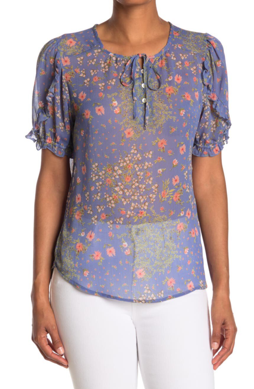 Floral Ruffle Sleeve Blouse Chenault