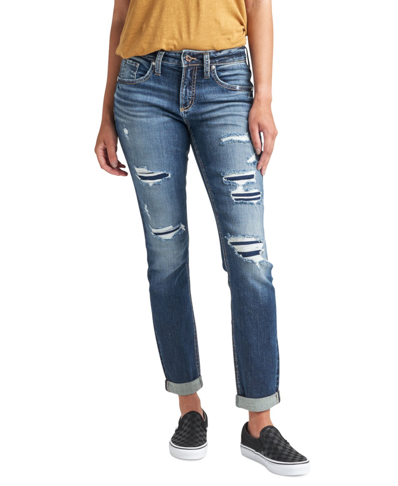 Узкие джинсы-бойфренды со средней посадкой Silver Jeans Co.