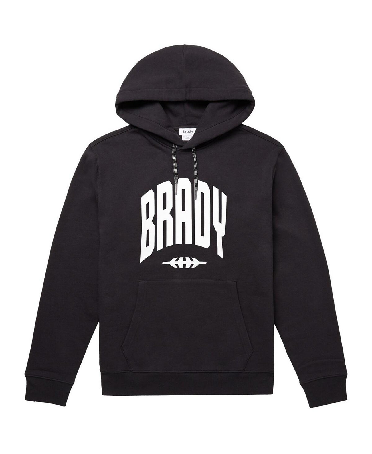 Черное мужское худи BRADY Varsity с карманом и длинными рукавами, 100% хлопок Brady