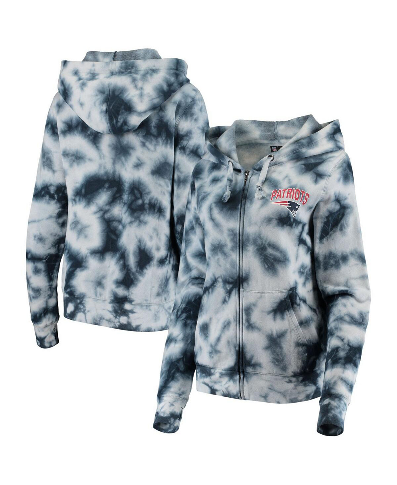 Women's New Era Navy Houston Astros Tie-Dye Fleece Full-Zip Hoodie