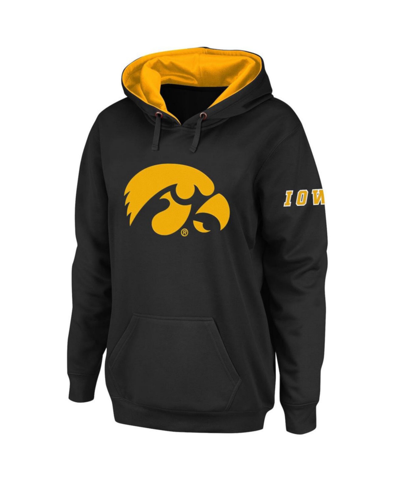 Легкое и уютное женское худи с большим логотипом Iowa Hawkeyes, черное Stadium Athletic