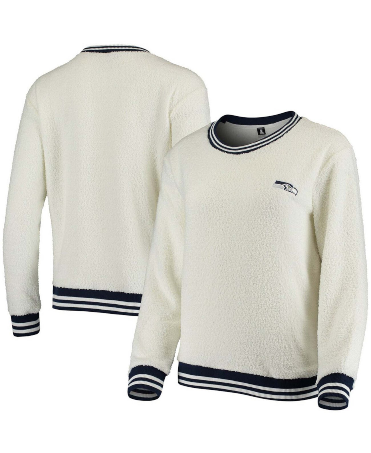 Женская кремовая, темно-синяя толстовка Seattle Seahawks Granite Knit Pullover Sweatshirt Concepts Sport