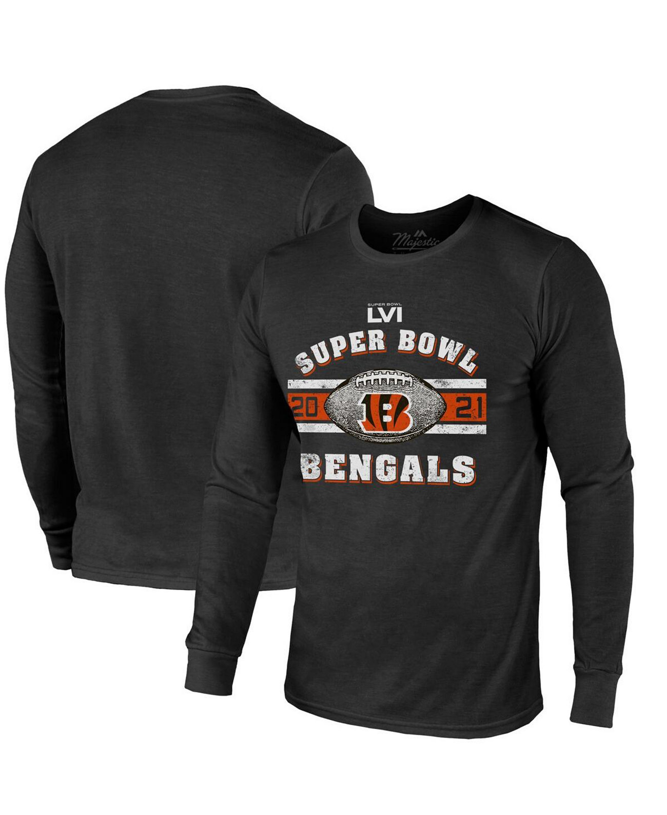 Majestic Men's Black Cincinnati Bengals Super Bowl LVI Bound Make it Happen  Long Sleeve T-shirt