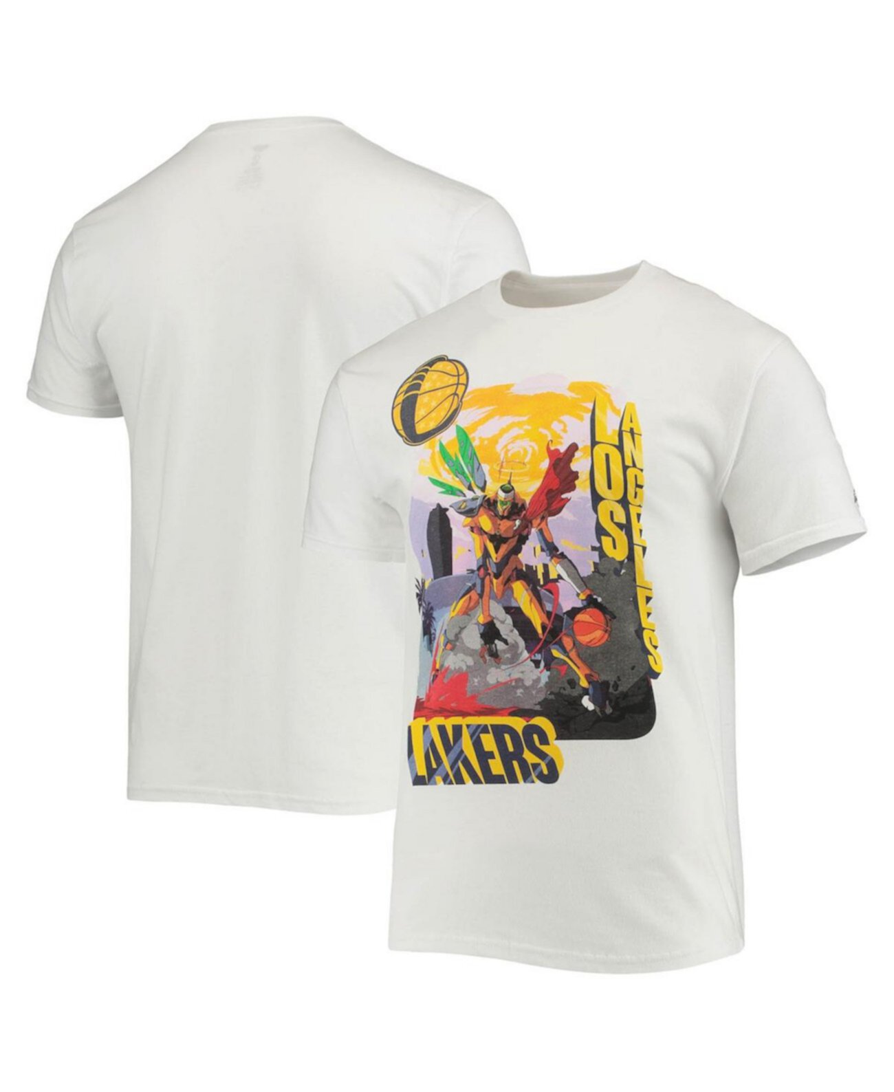 Мужская футболка NBA x McFlyy White Los Angeles Lakers с идентификацией Artist Series NBA