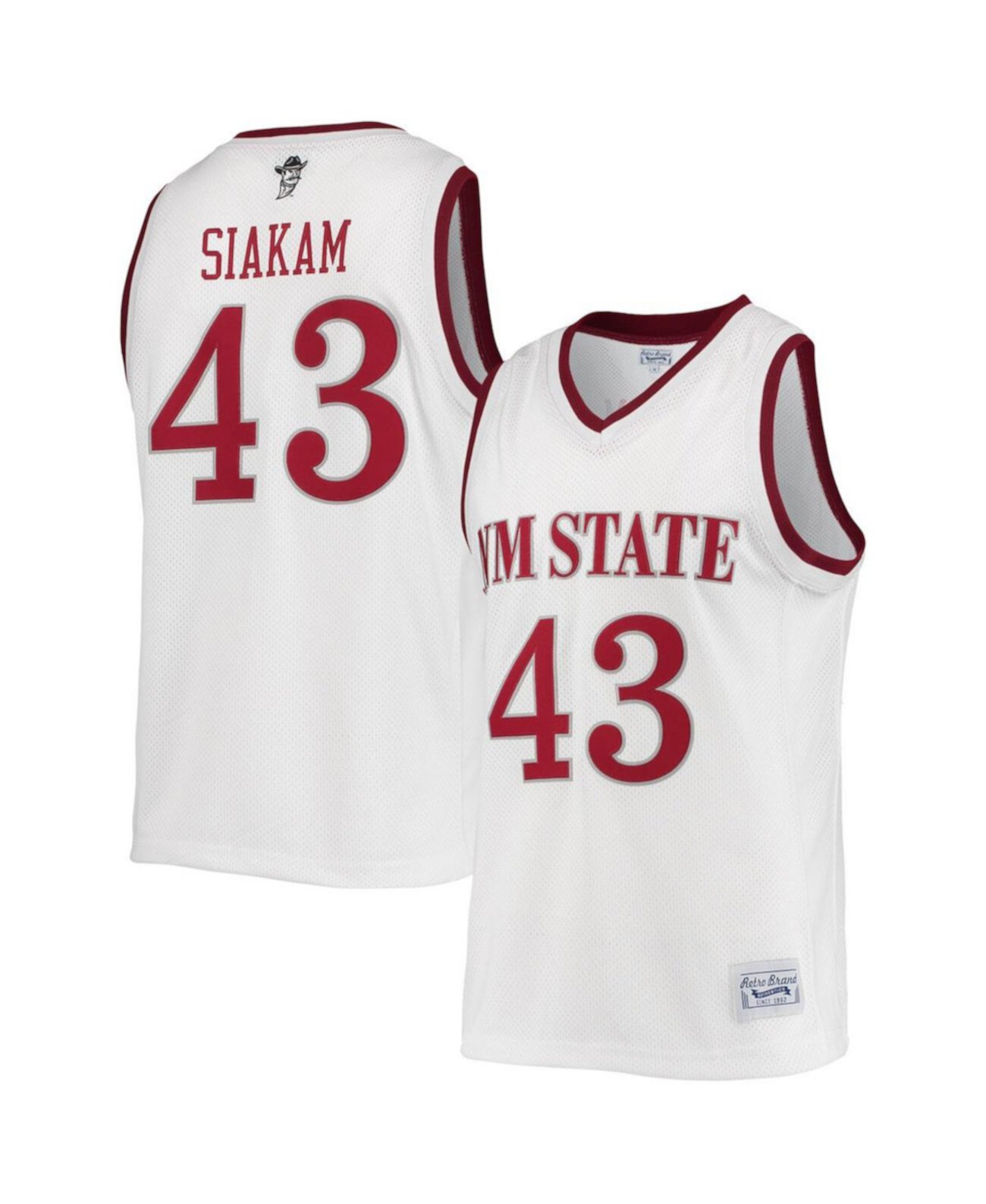 Мужская юбилейная баскетбольная майка Pascal Siakam, New Mexico State Aggies, белого цвета Original Retro Brand