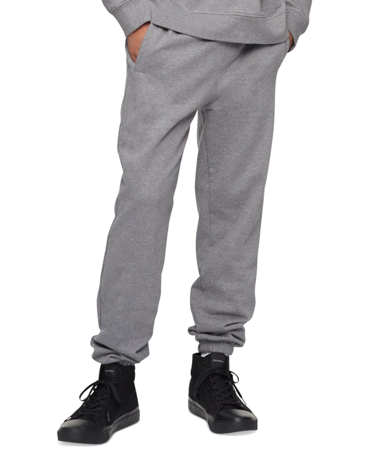 Мужские брюки-джоггеры из ткани френч терри с вышитым логотипом Calvin Klein