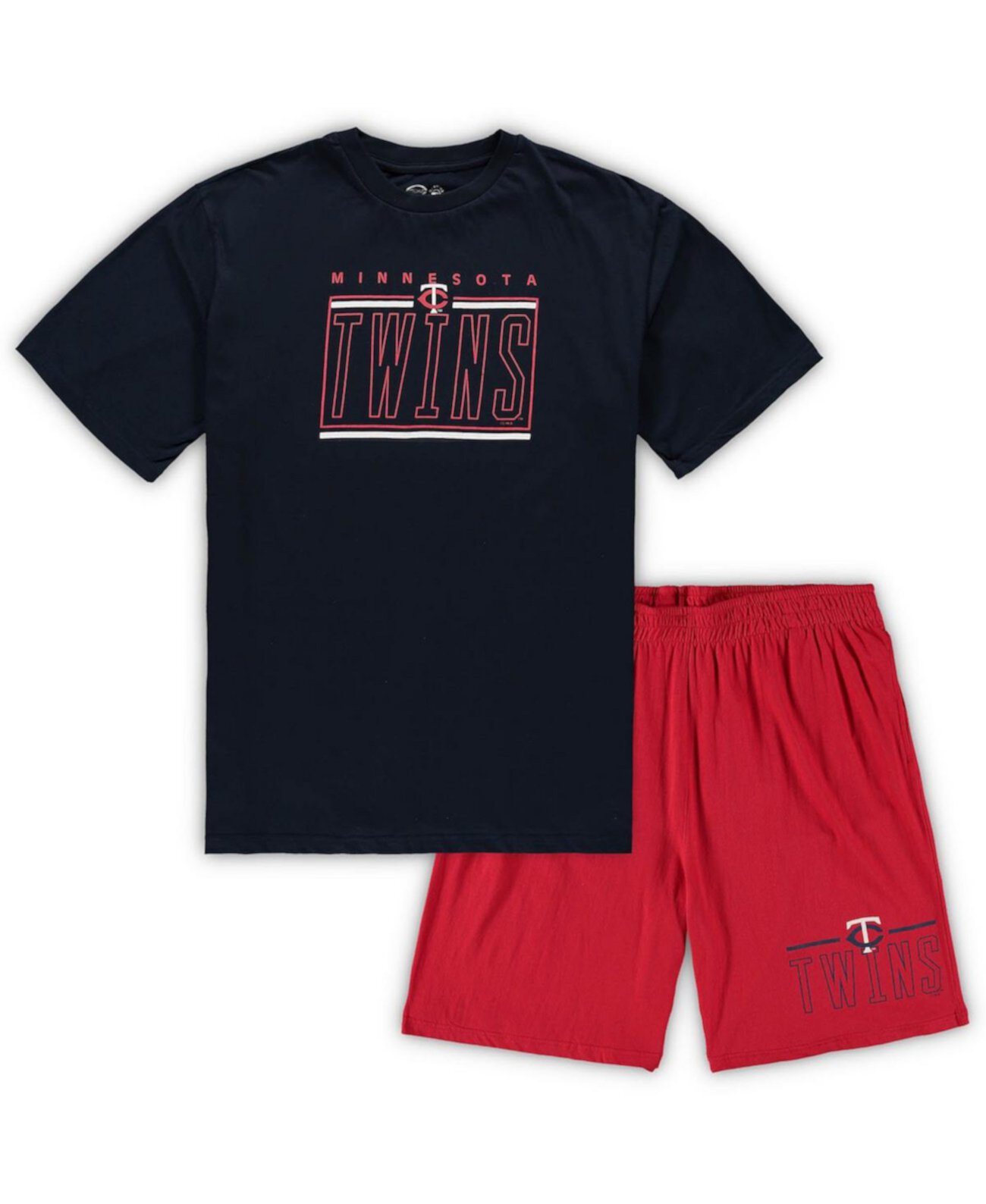 Мужская темно-синяя, красная футболка Minnesota Twins Big and Tall и шорты для сна Concepts Sport
