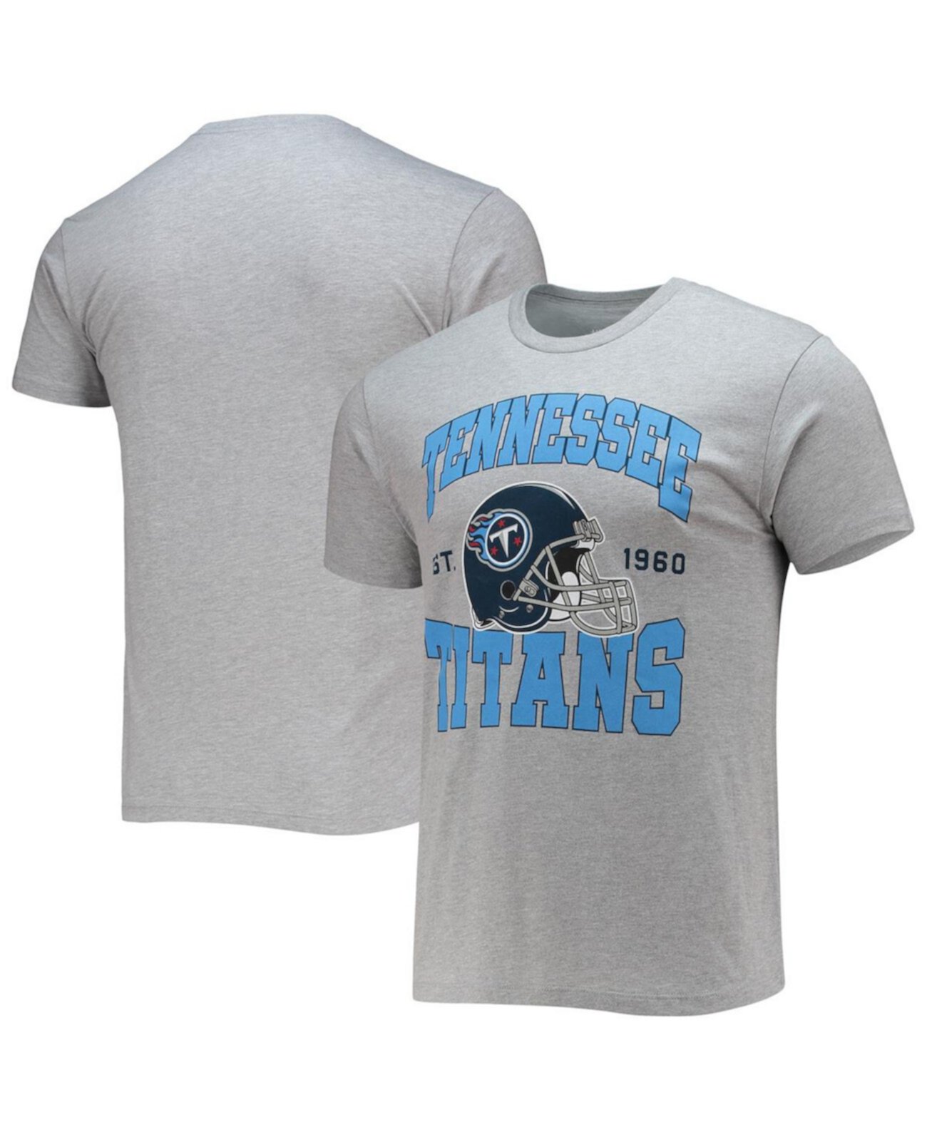 Мужская футболка Tennessee Titans со шлемом цвета меланжевого серого цвета Junk Food
